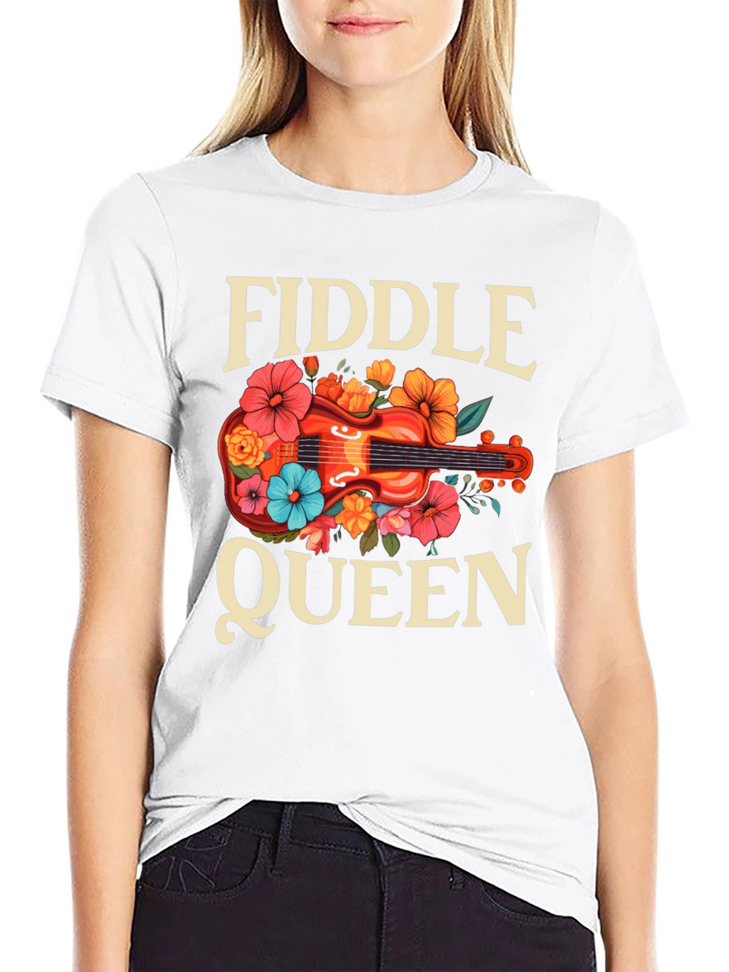 Fiddle Queen Floral T-Shirt