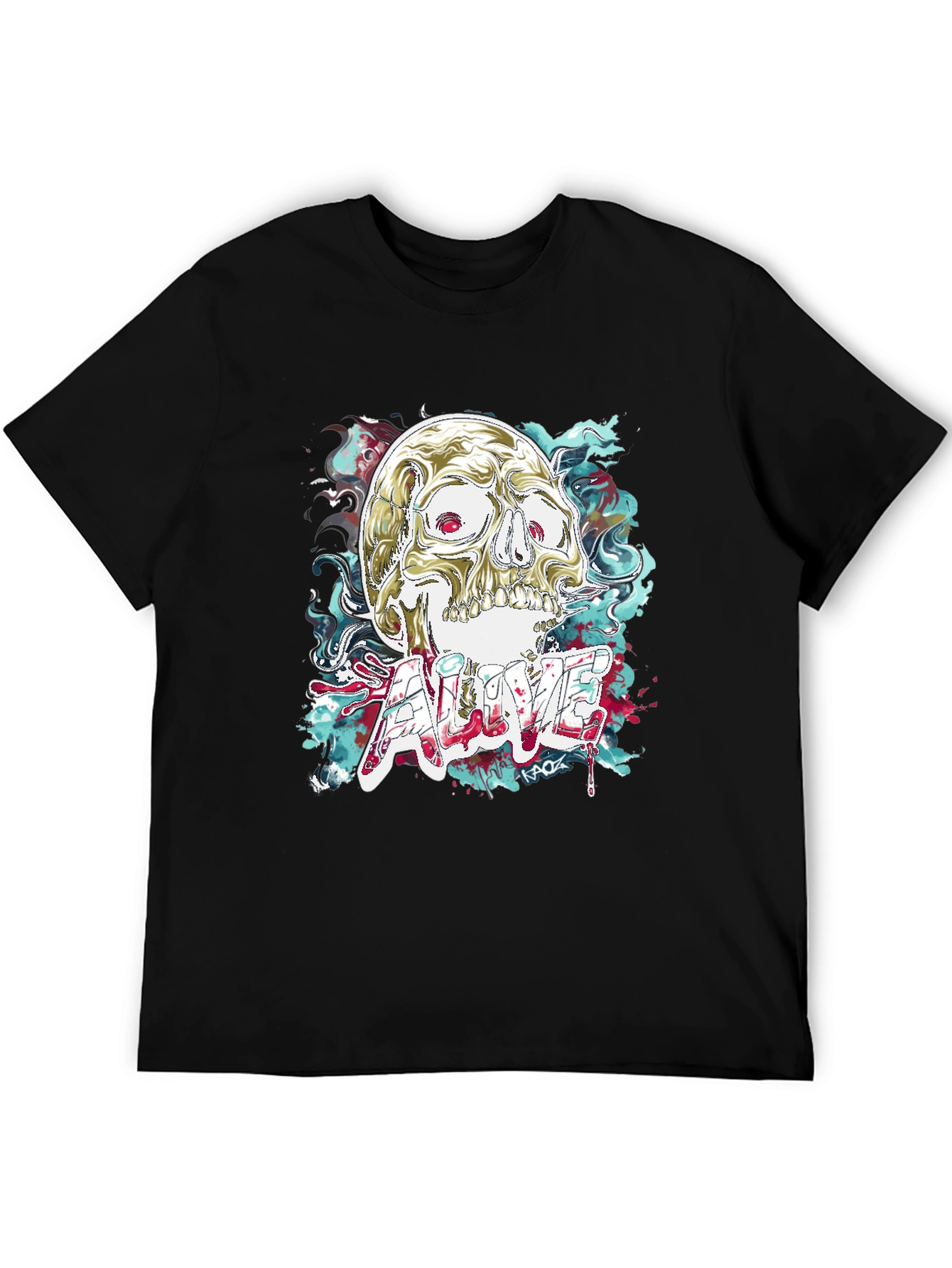 Skull Graphic T-Shirt: Alive Statement Tee