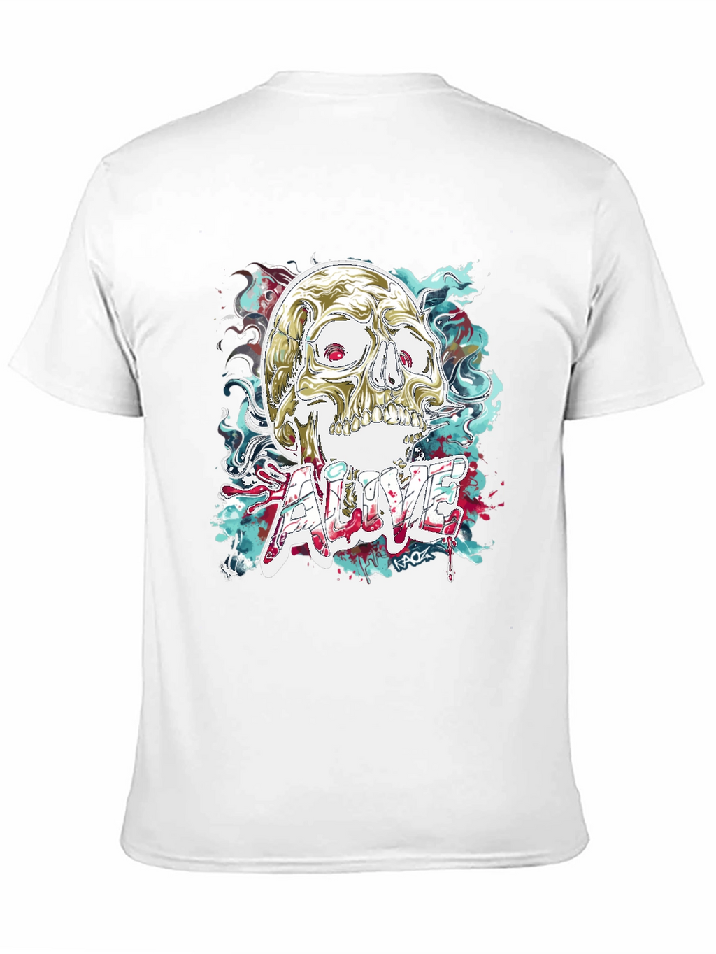 Skull Graphic T-Shirt: Alive Statement Tee