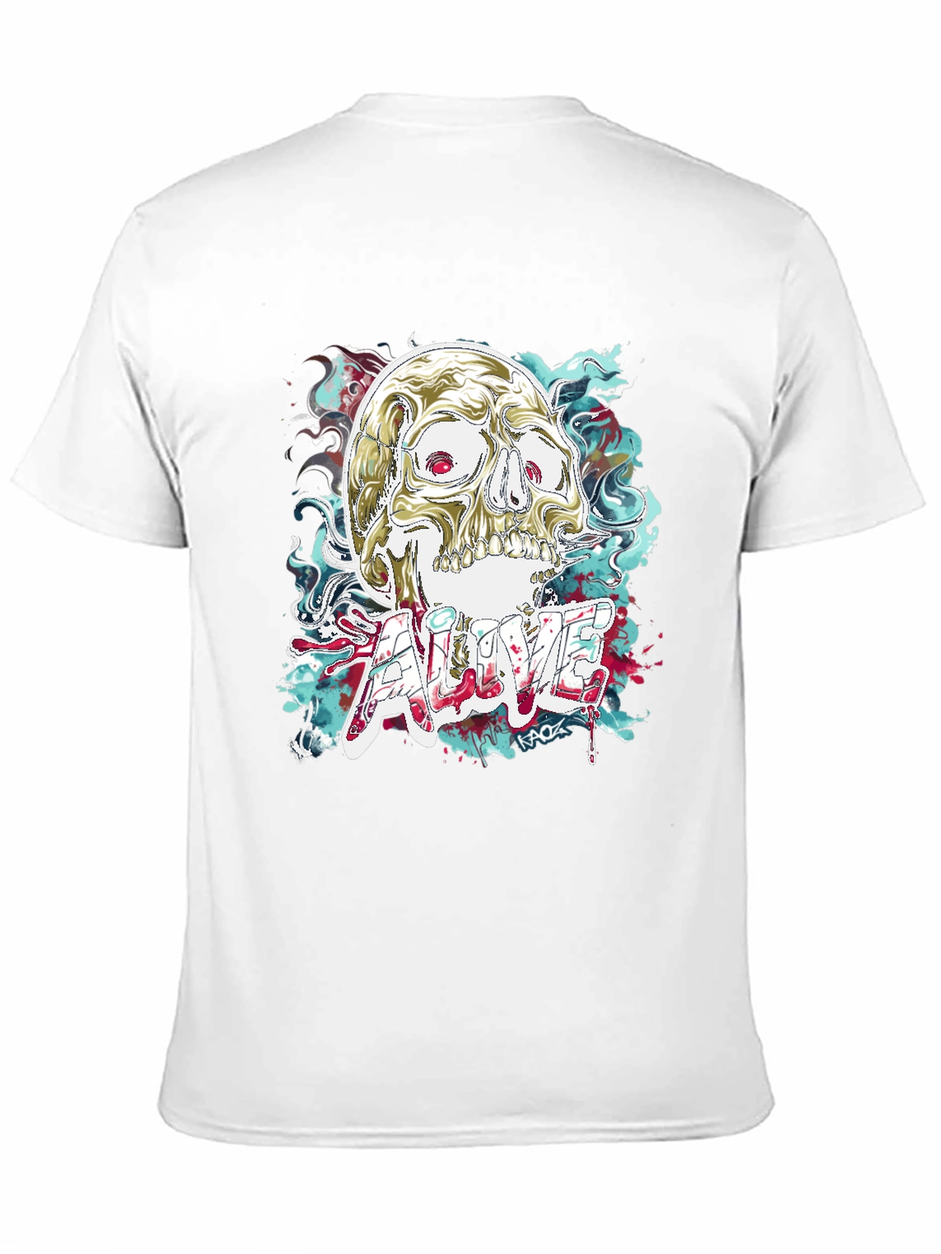 Skull Graphic T-Shirt: Alive Statement Tee