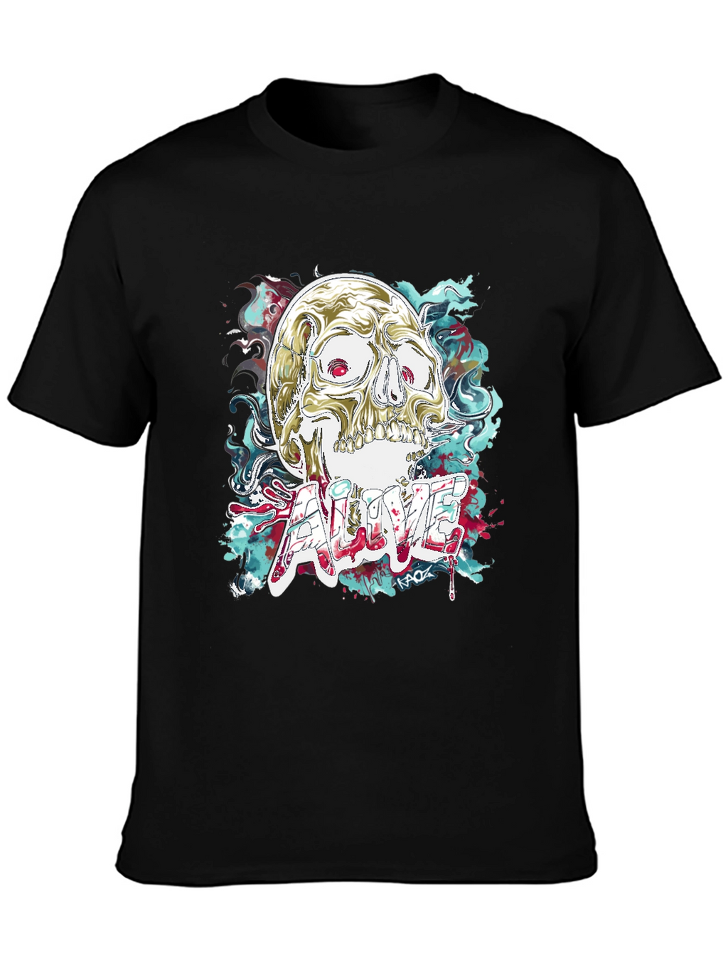 Skull Graphic T-Shirt: Alive Statement Tee