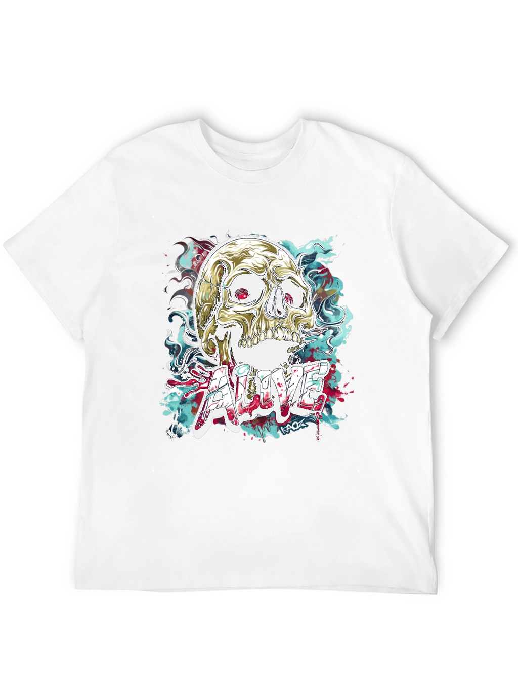 Skull Graphic T-Shirt: Alive Statement Tee