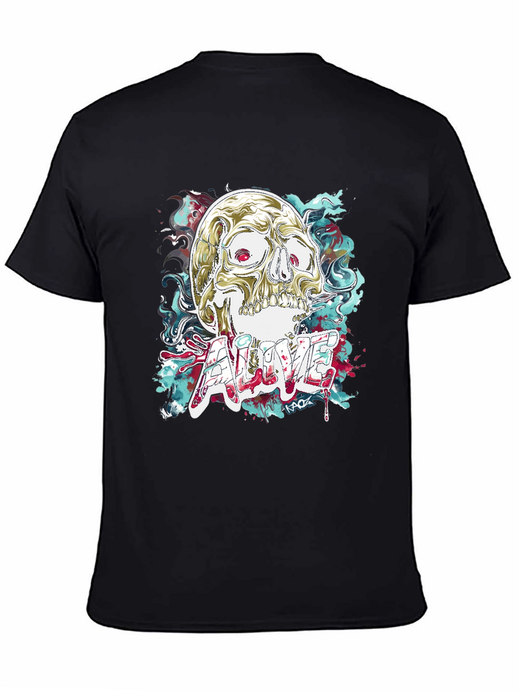 Skull Graphic T-Shirt: Alive Statement Tee