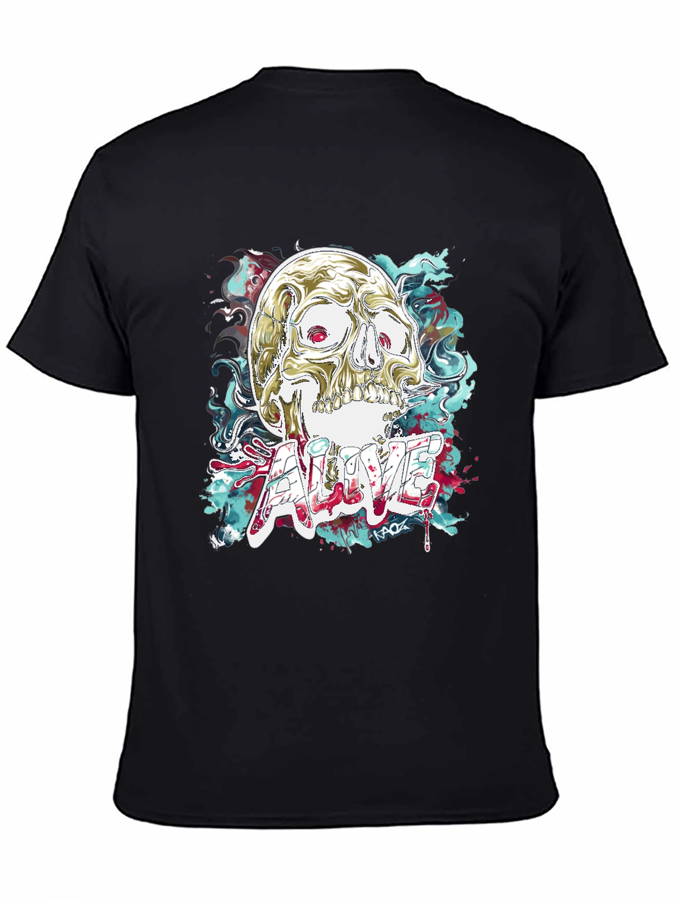 Skull Graphic T-Shirt: Alive Statement Tee