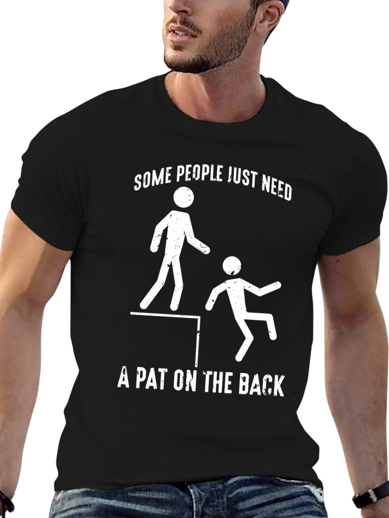 Funny Graphic Tee: Pat on the Back Humor