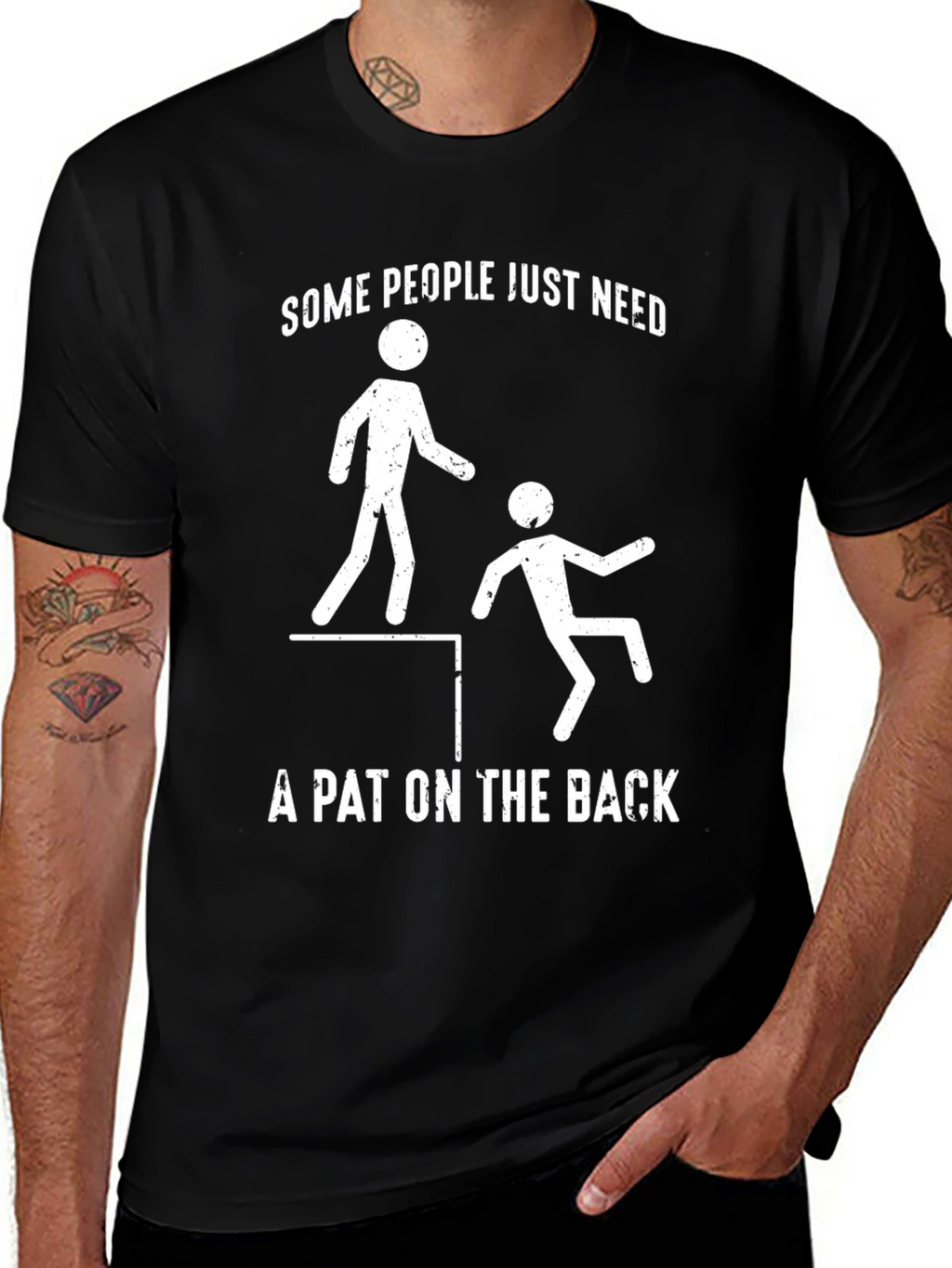 Funny Graphic Tee: Pat on the Back Humor