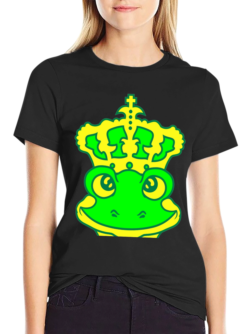 Frog King T-Shirt - Green & Yellow Graphic Tee