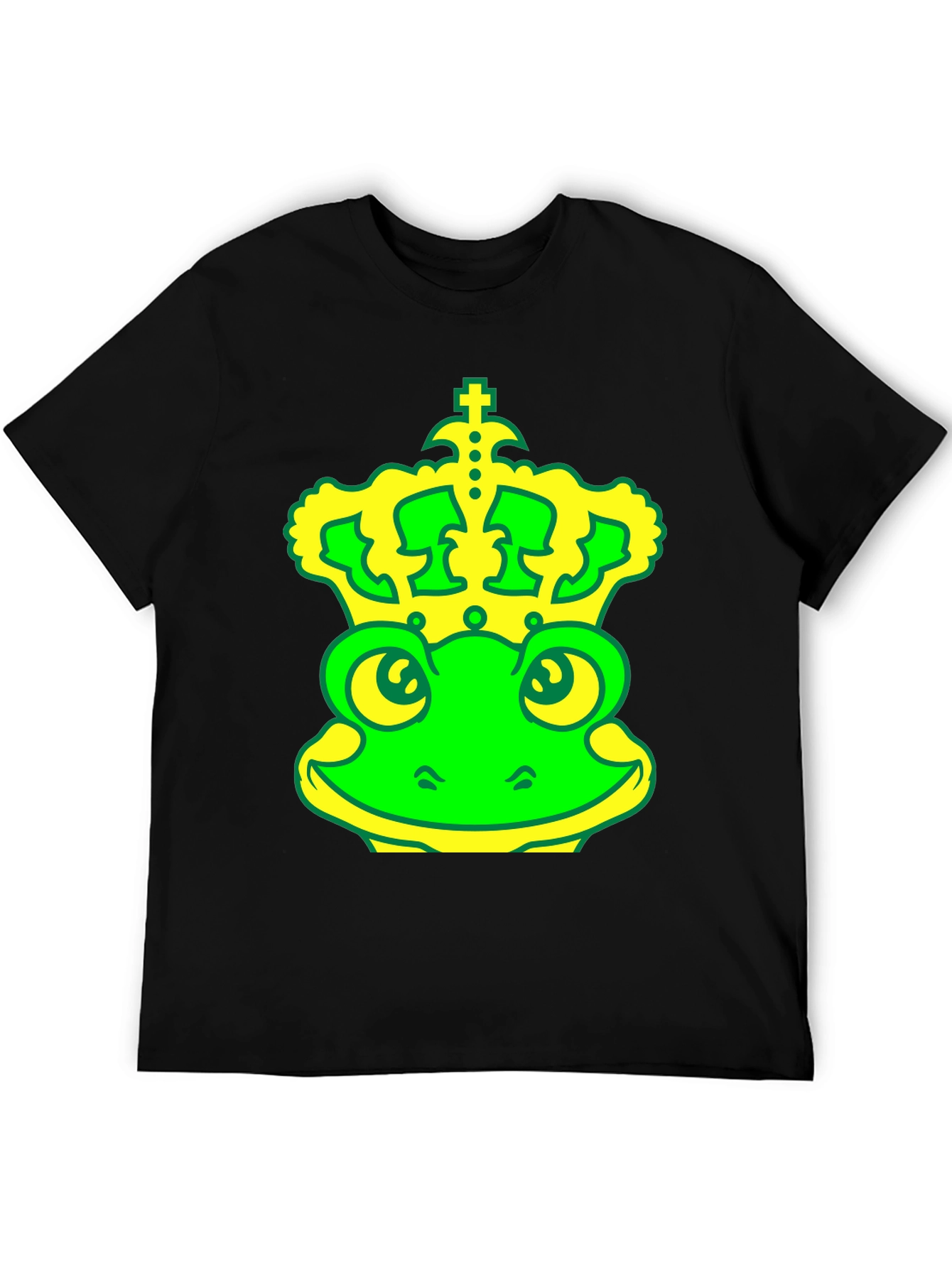 Frog King T-Shirt - Green & Yellow Graphic Tee