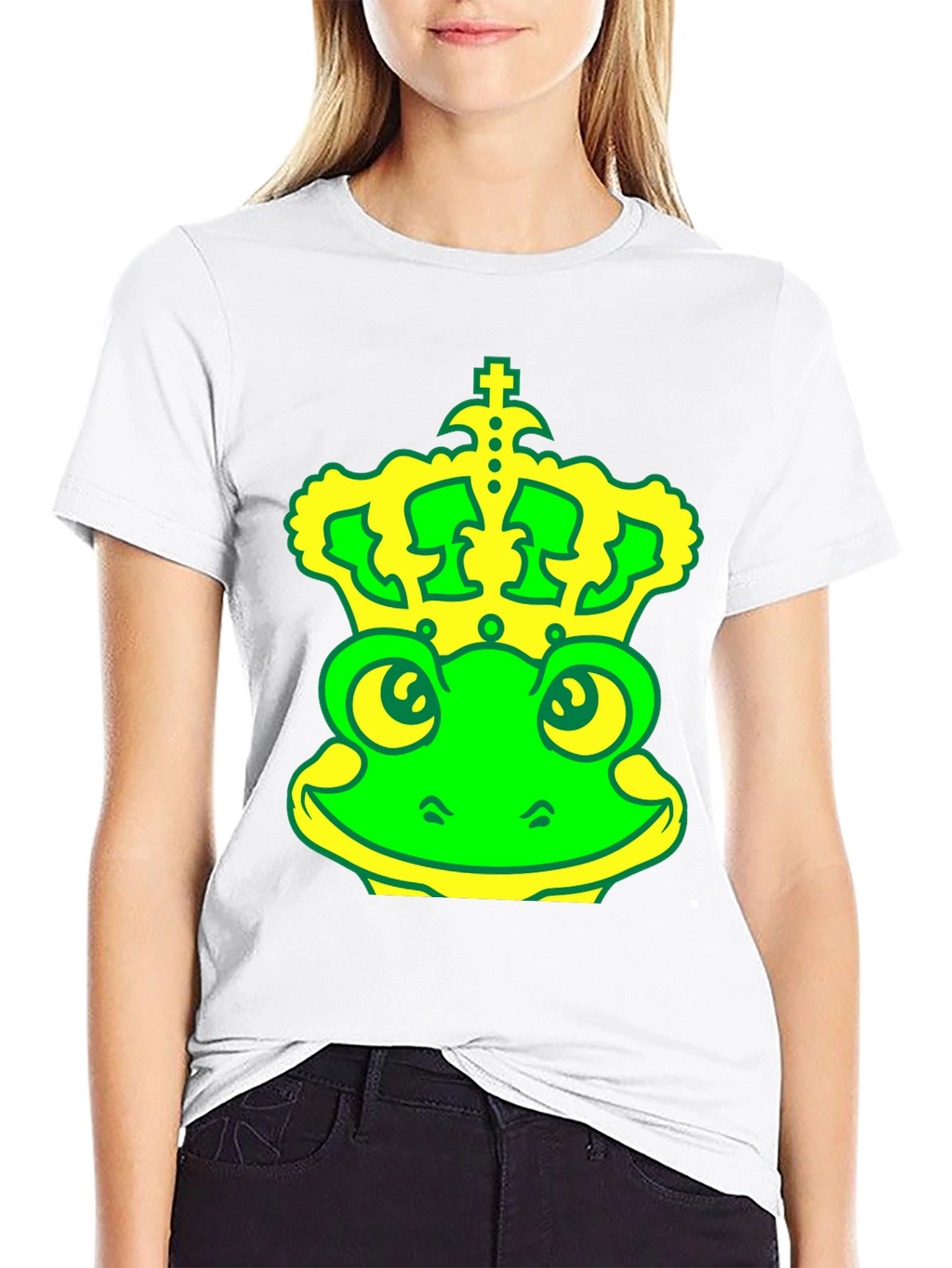 Frog King T-Shirt - Green & Yellow Graphic Tee