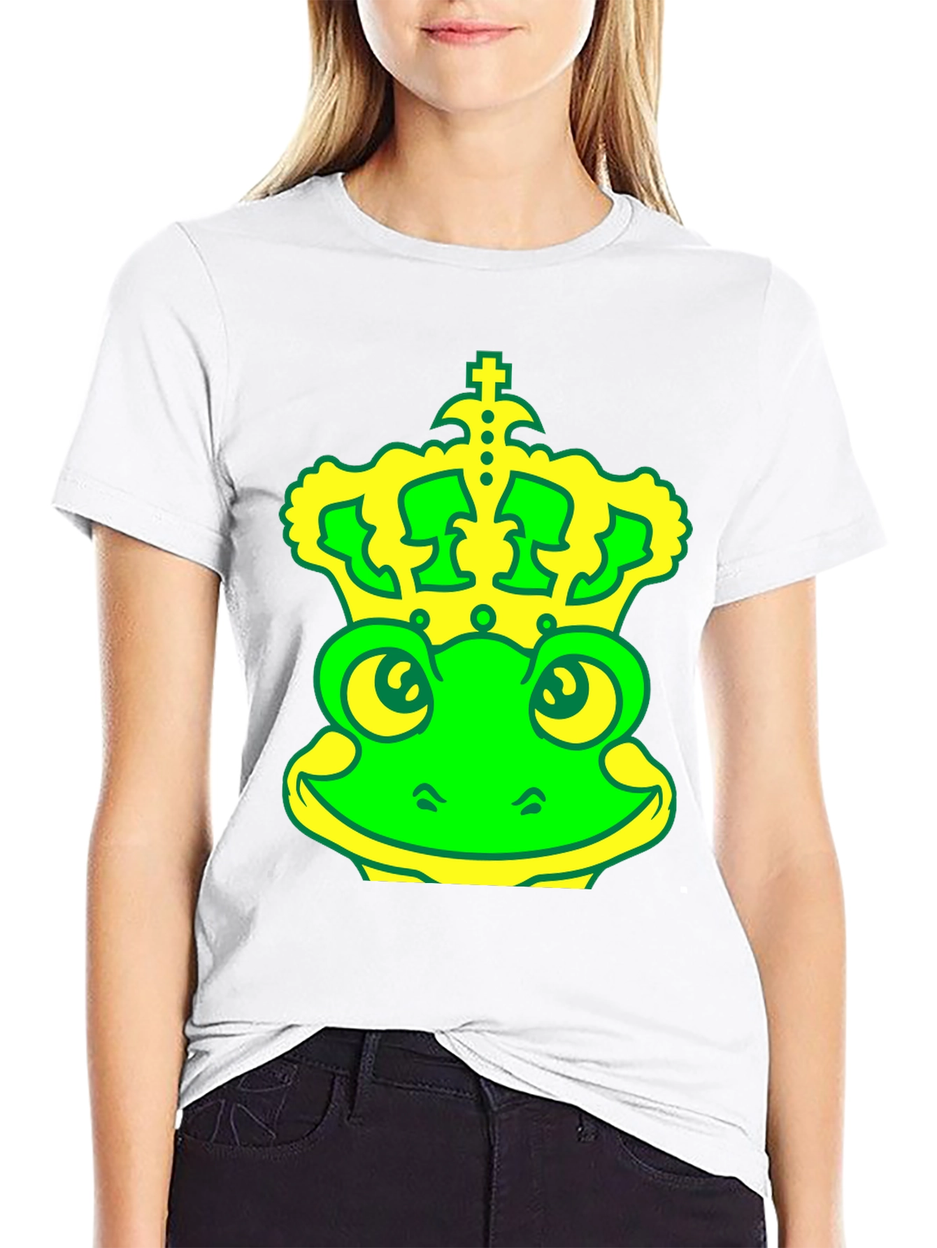 Frog King T-Shirt - Green & Yellow Graphic Tee