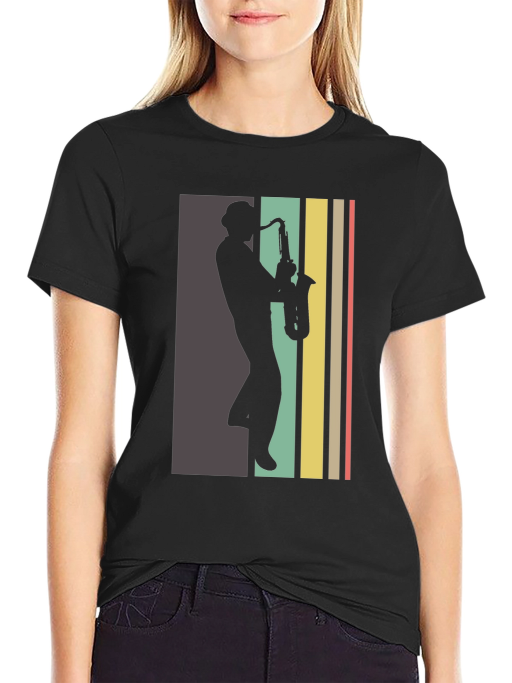 Retro Saxophone Player Graphic Tee