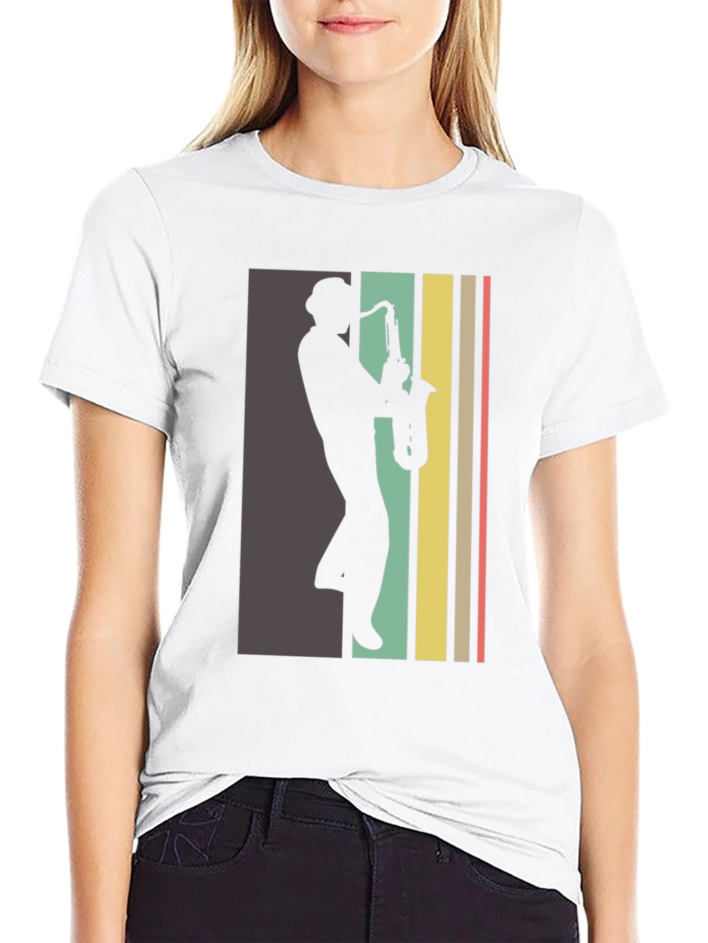 Retro Saxophone Player Graphic Tee