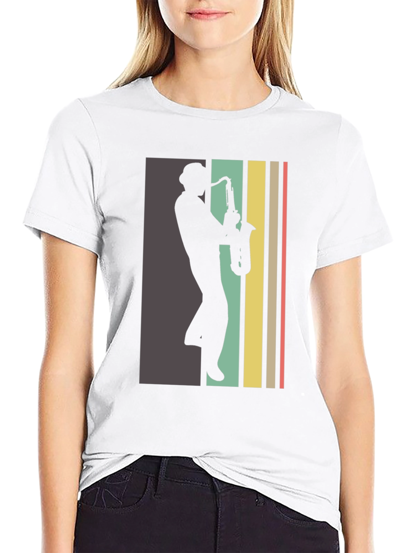 Retro Saxophone Player Graphic Tee