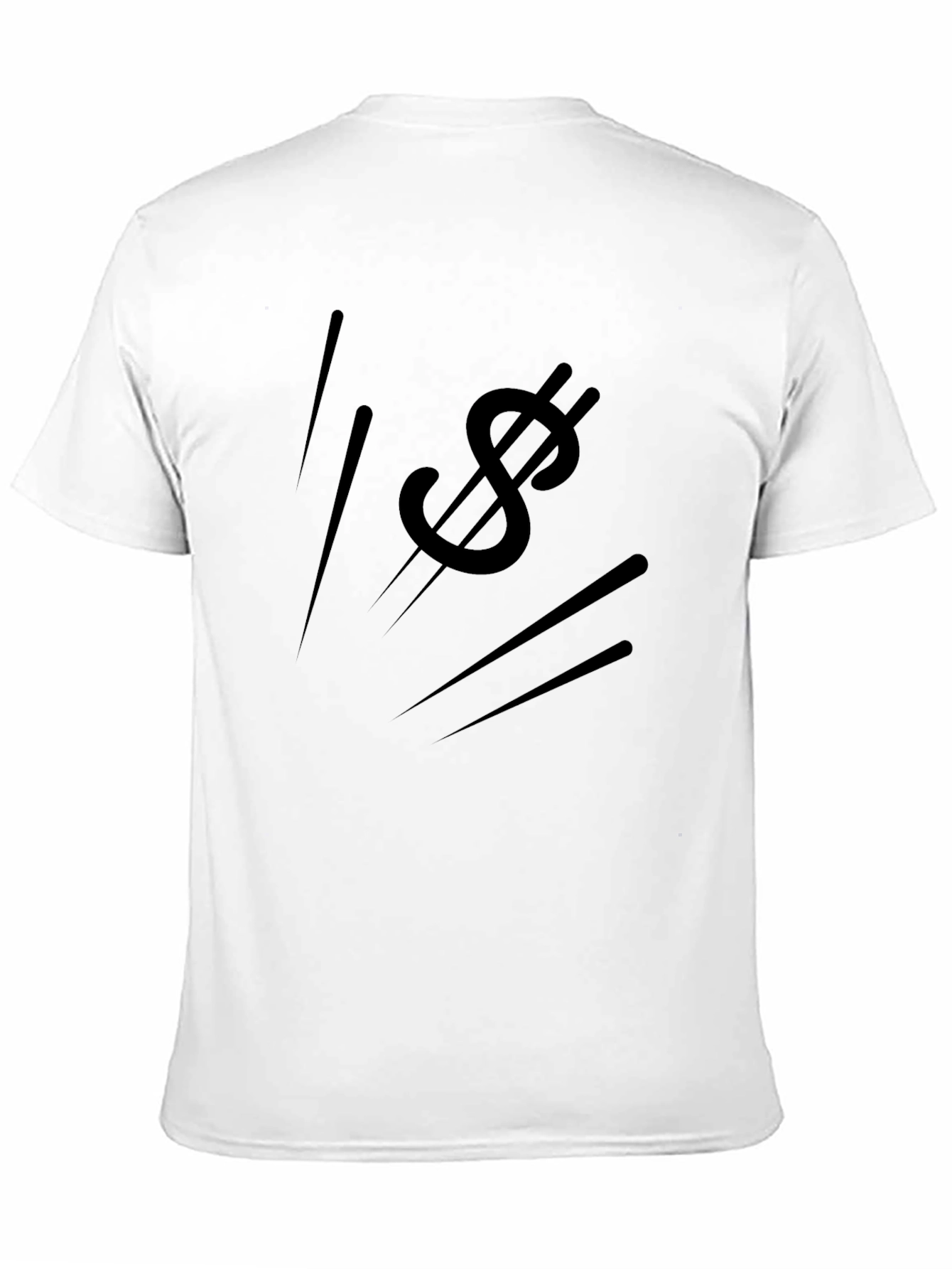 Mens Black Graphic Tee - Dollar Sign Design