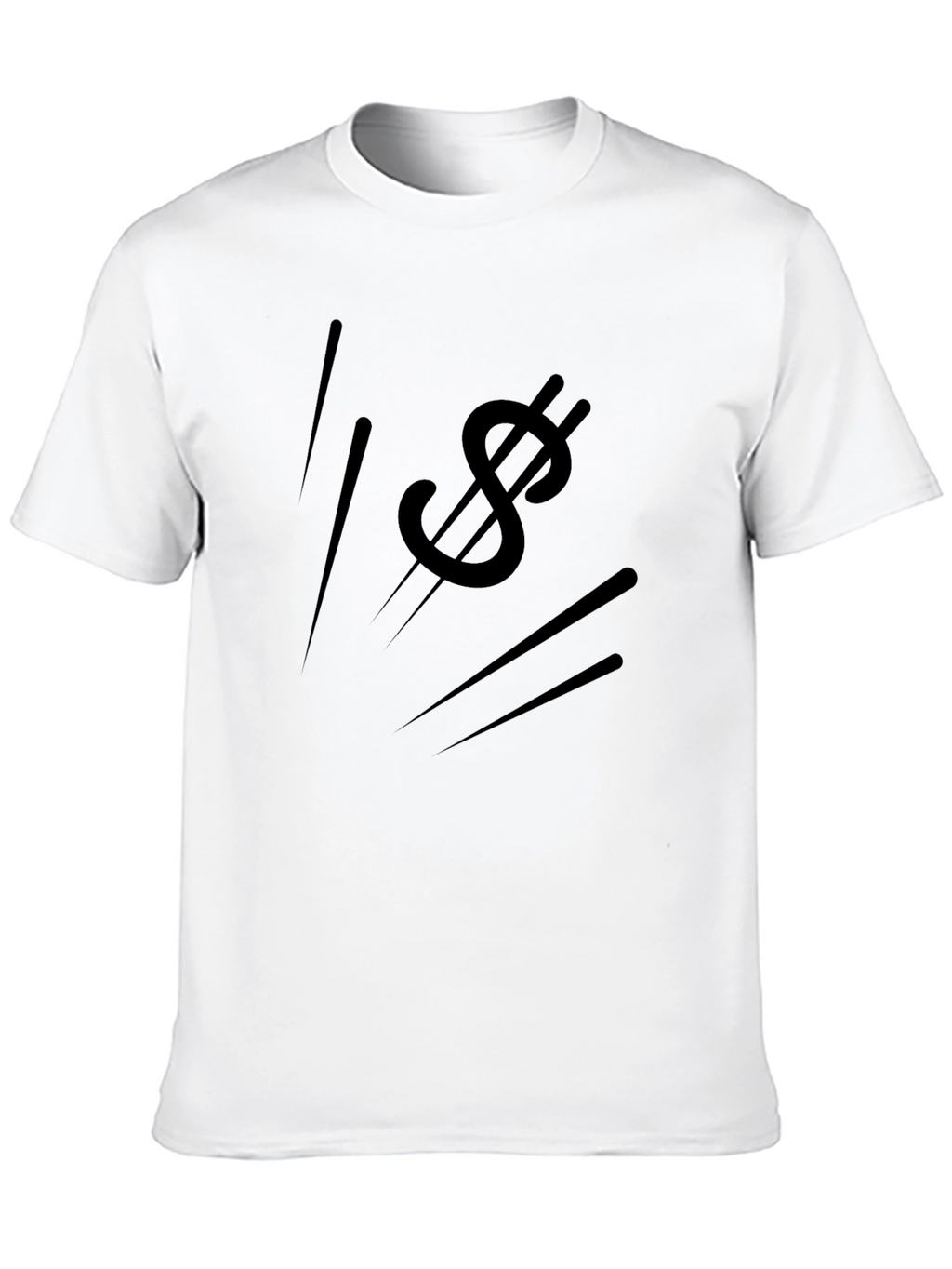 Mens Black Graphic Tee - Dollar Sign Design