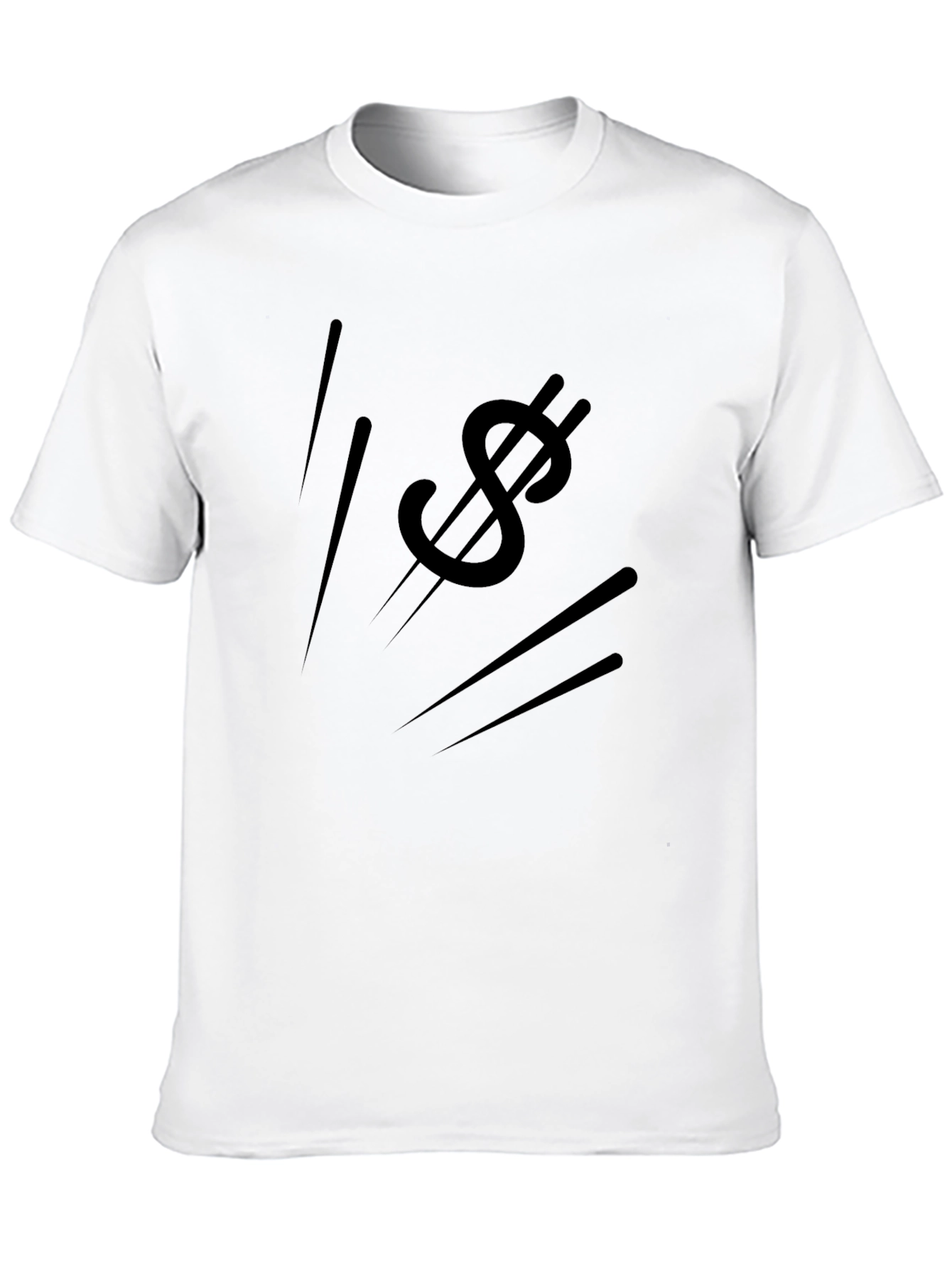 Mens Black Graphic Tee - Dollar Sign Design