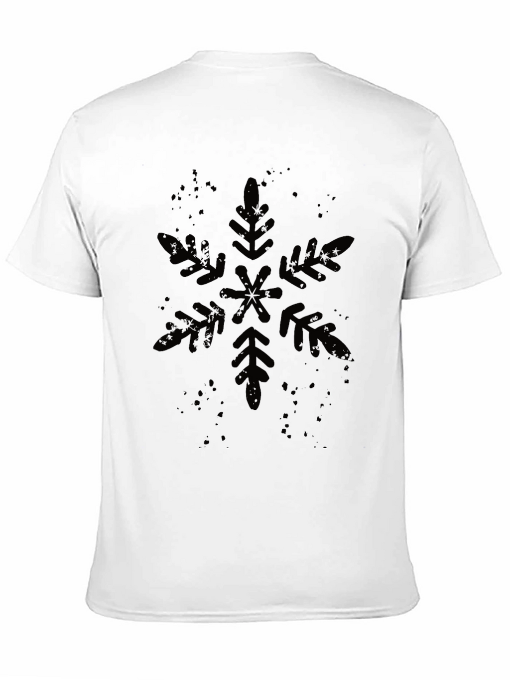 Mens Black Snowflake Graphic Tee