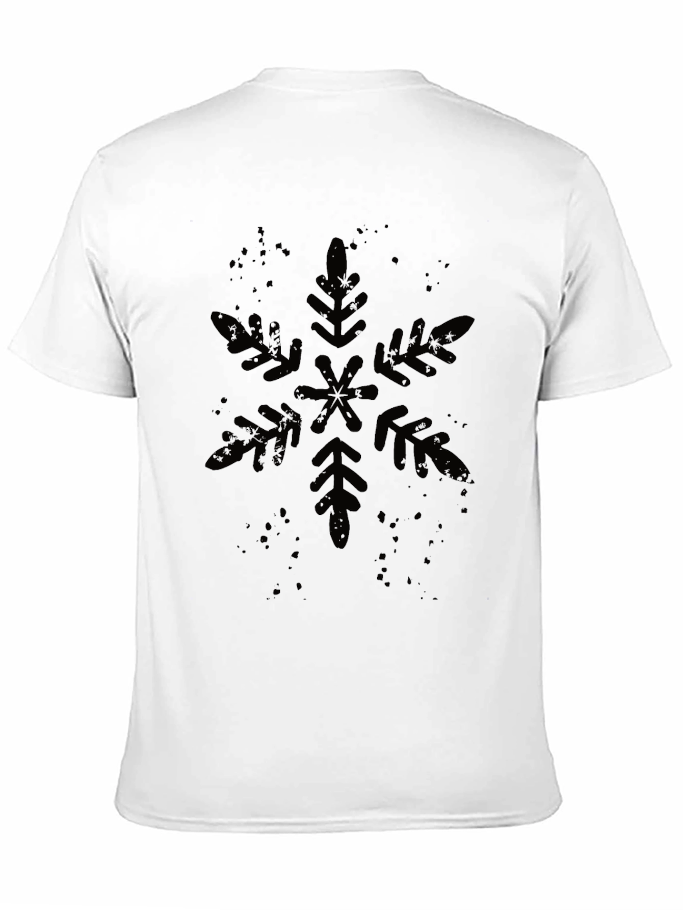 Mens Black Snowflake Graphic Tee