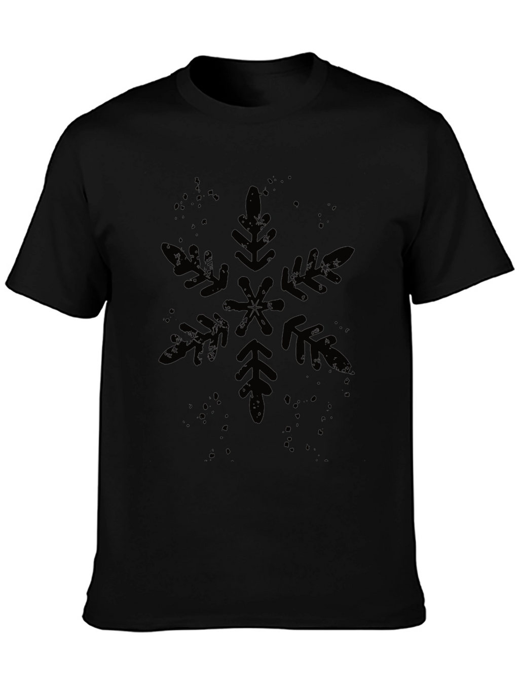 Mens Black Snowflake Graphic Tee
