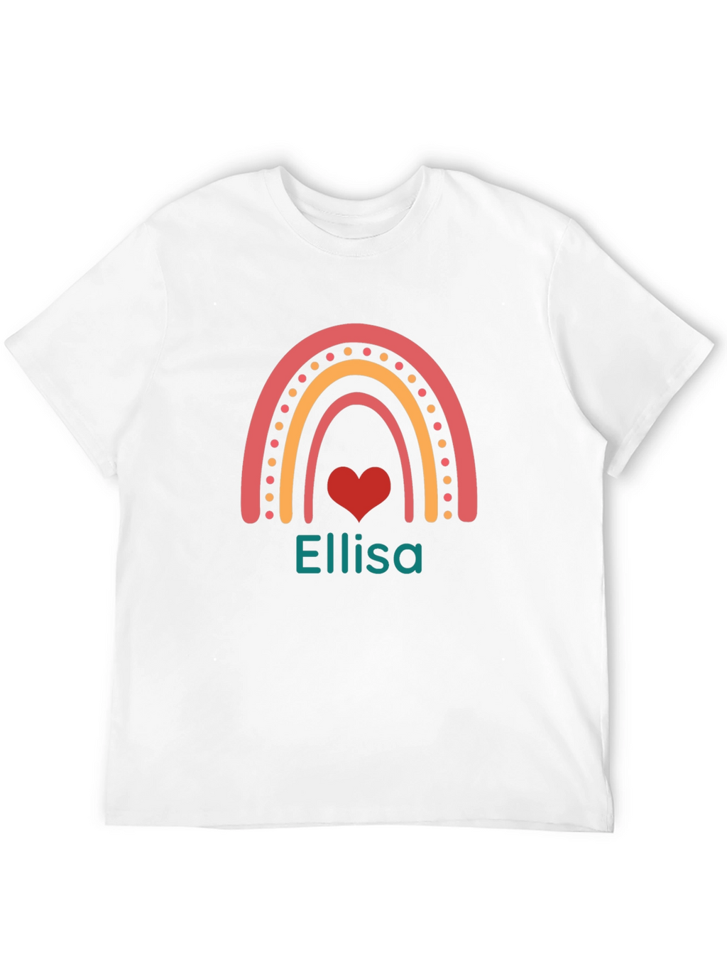 Personalized Rainbow Heart Tee