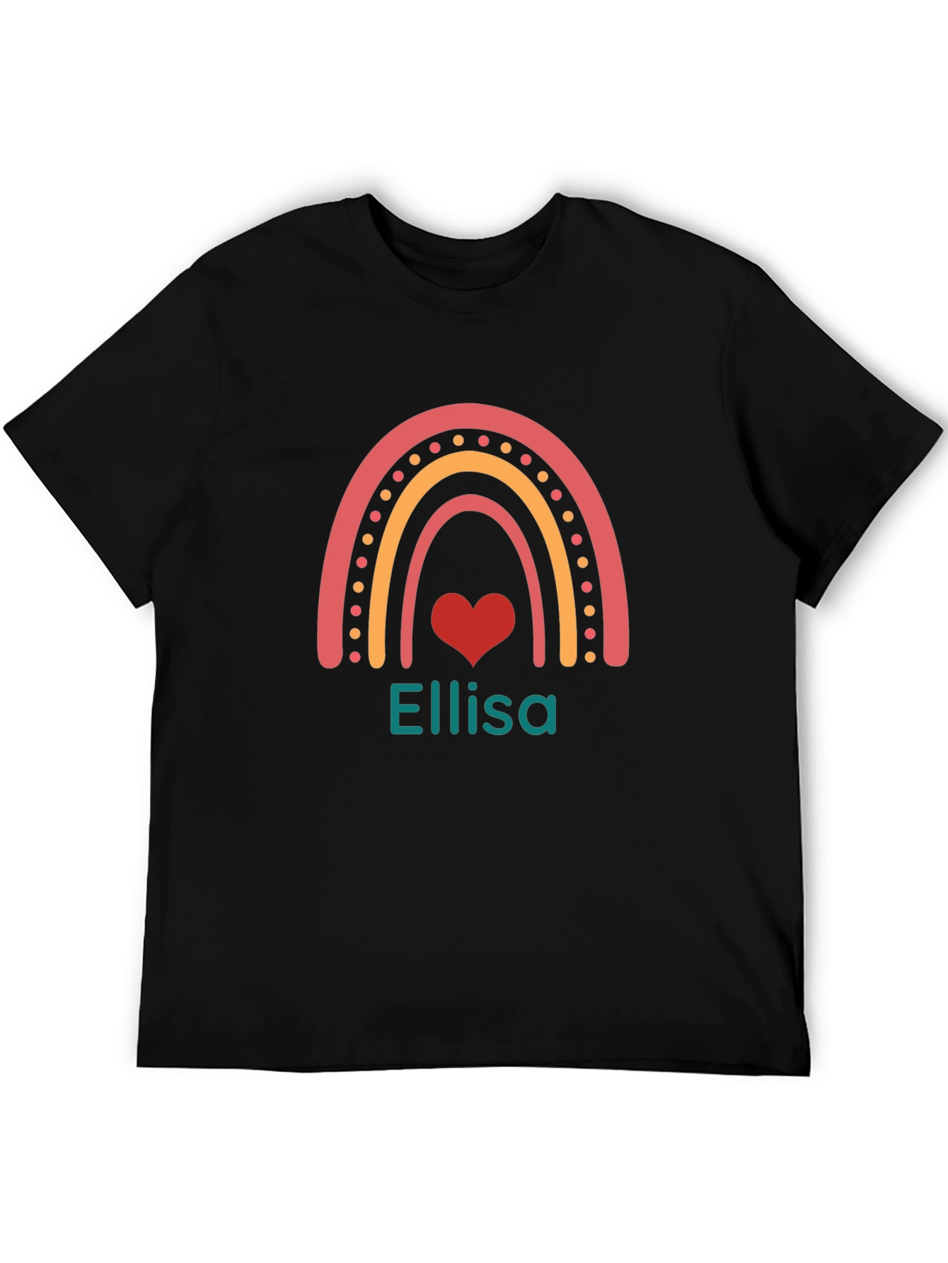 Personalized Rainbow Heart Tee
