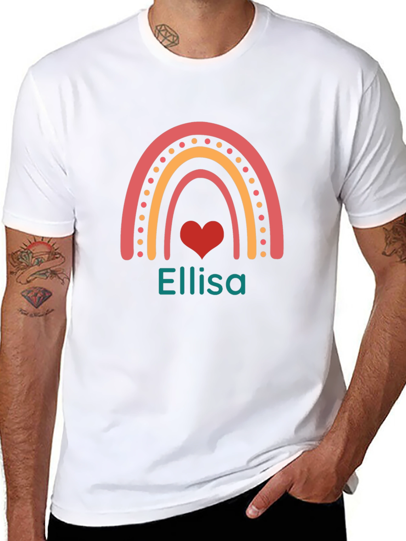 Personalized Rainbow Heart Tee
