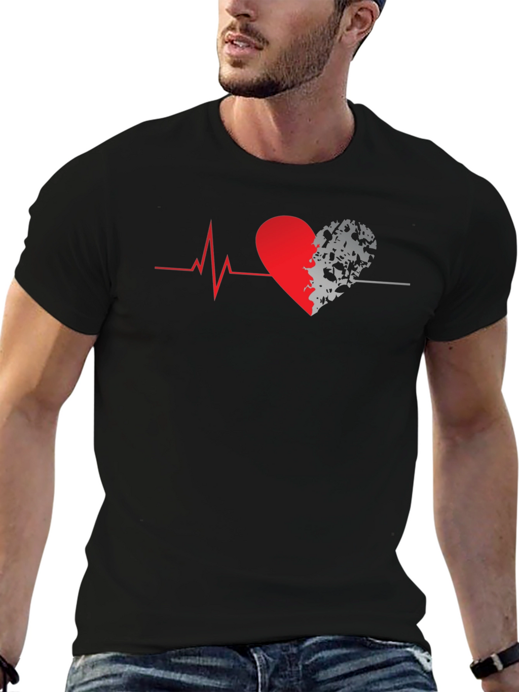 Heartbeat Heart Graphic T-Shirt