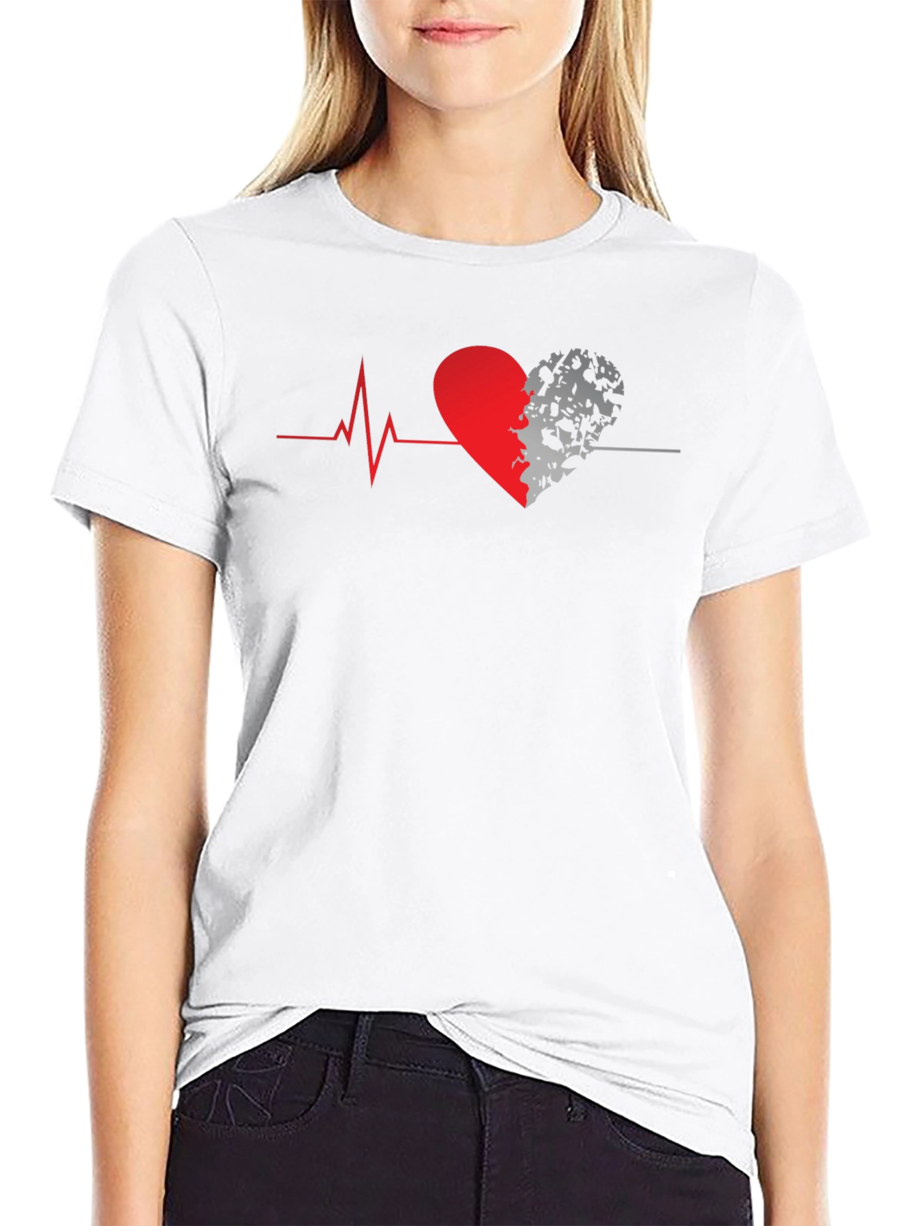 Heartbeat Heart Graphic T-Shirt