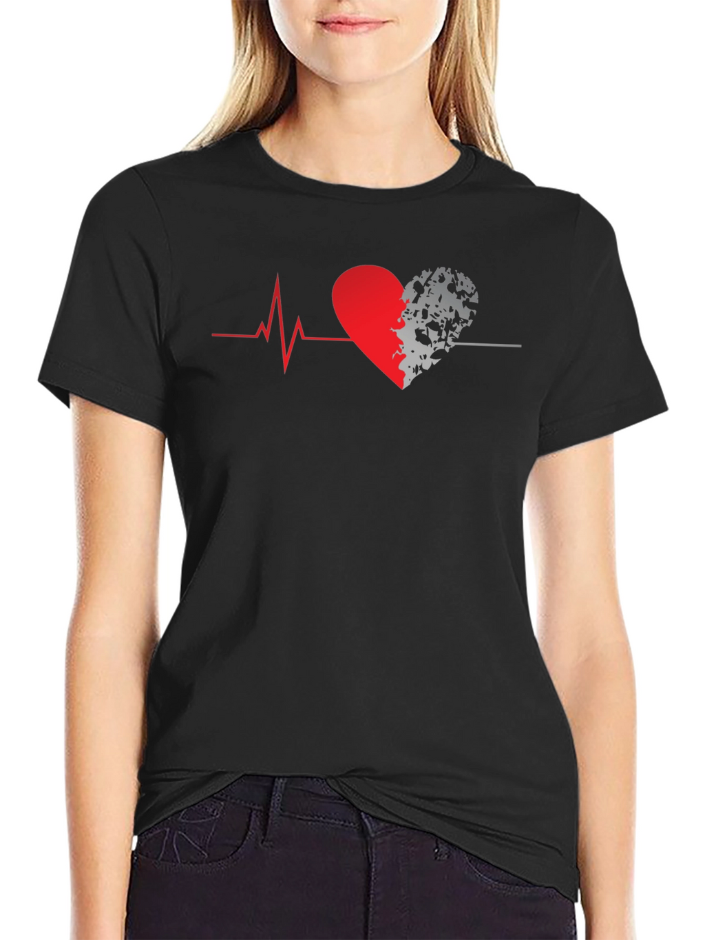 Heartbeat Heart Graphic T-Shirt