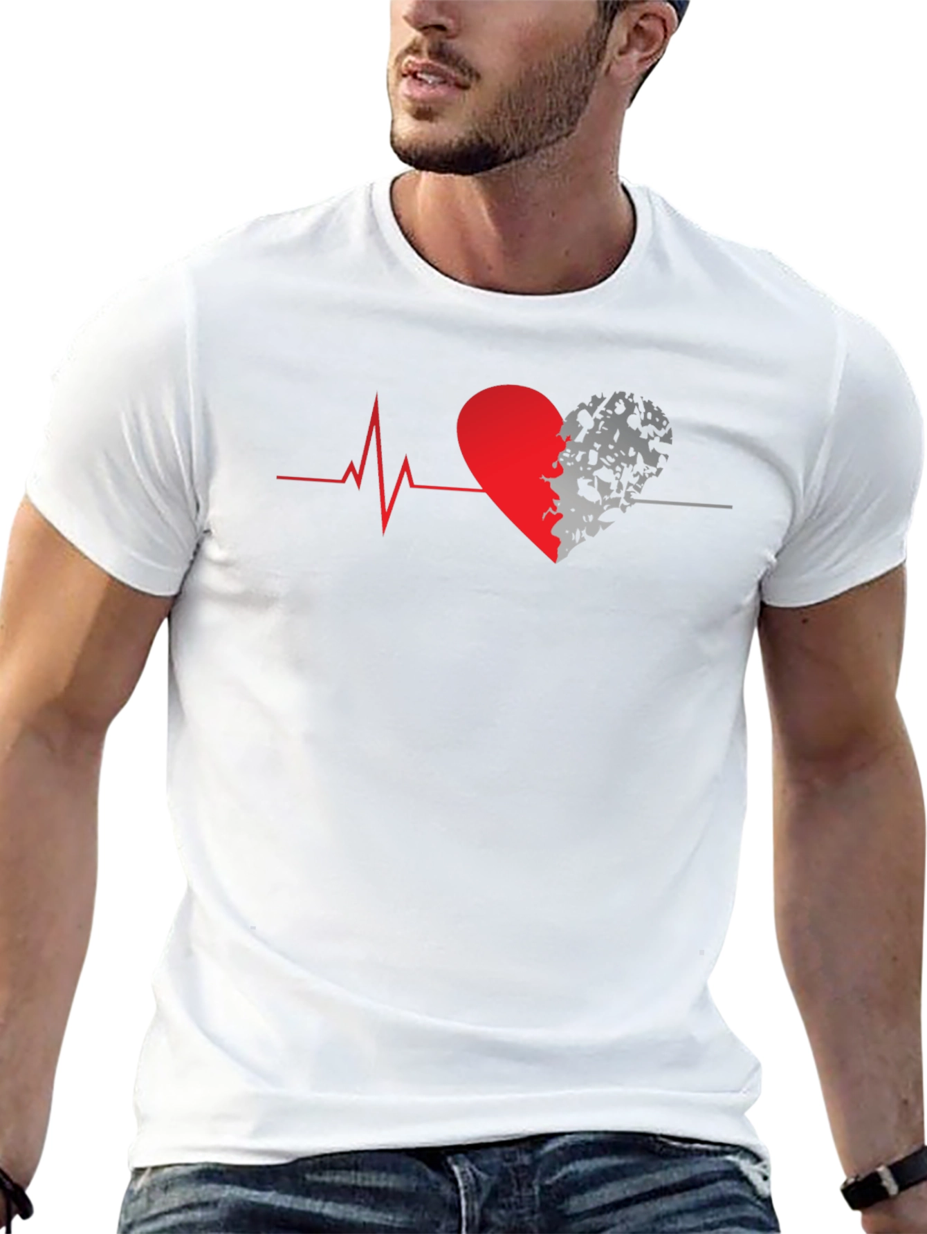 Heartbeat Heart Graphic T-Shirt