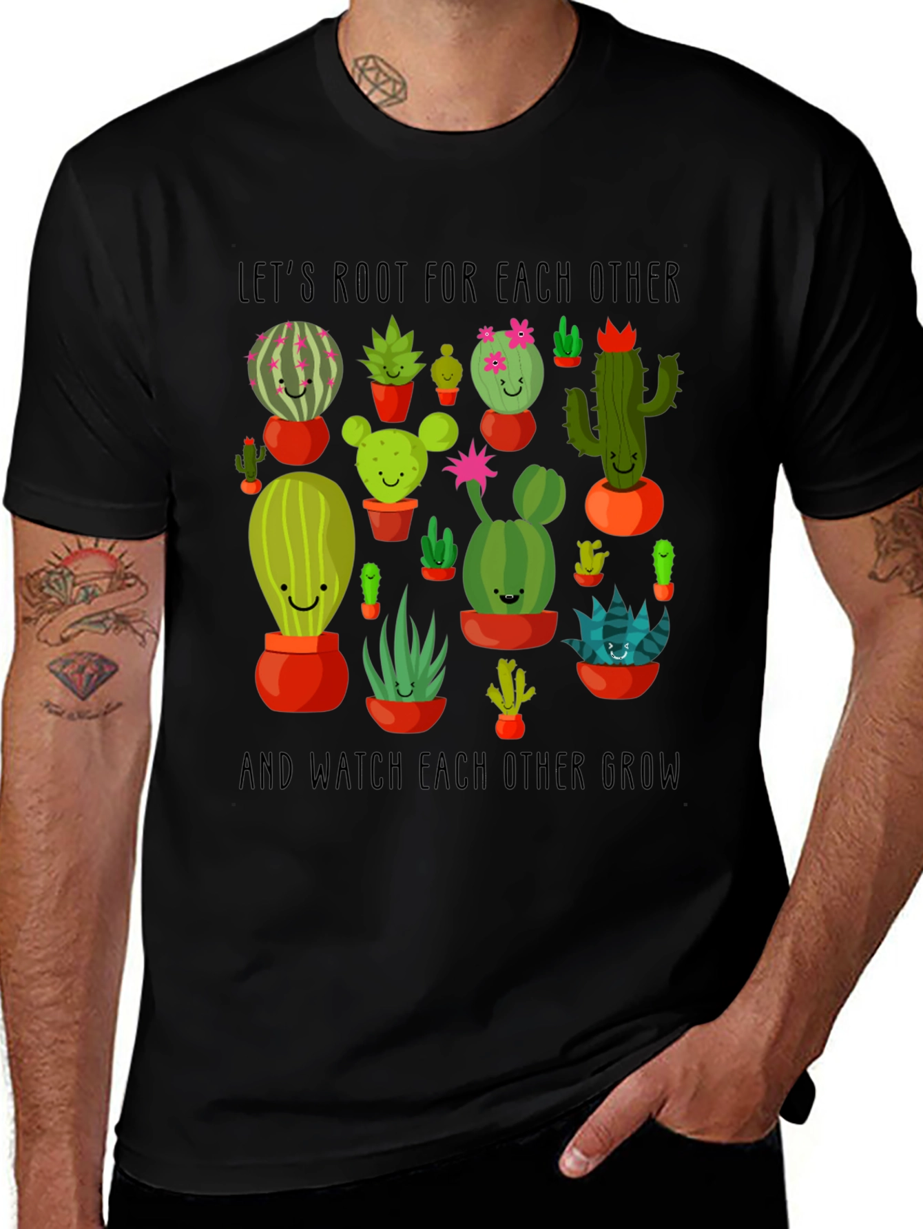 Cactus Lover T-Shirt - Lets Root for Each Other