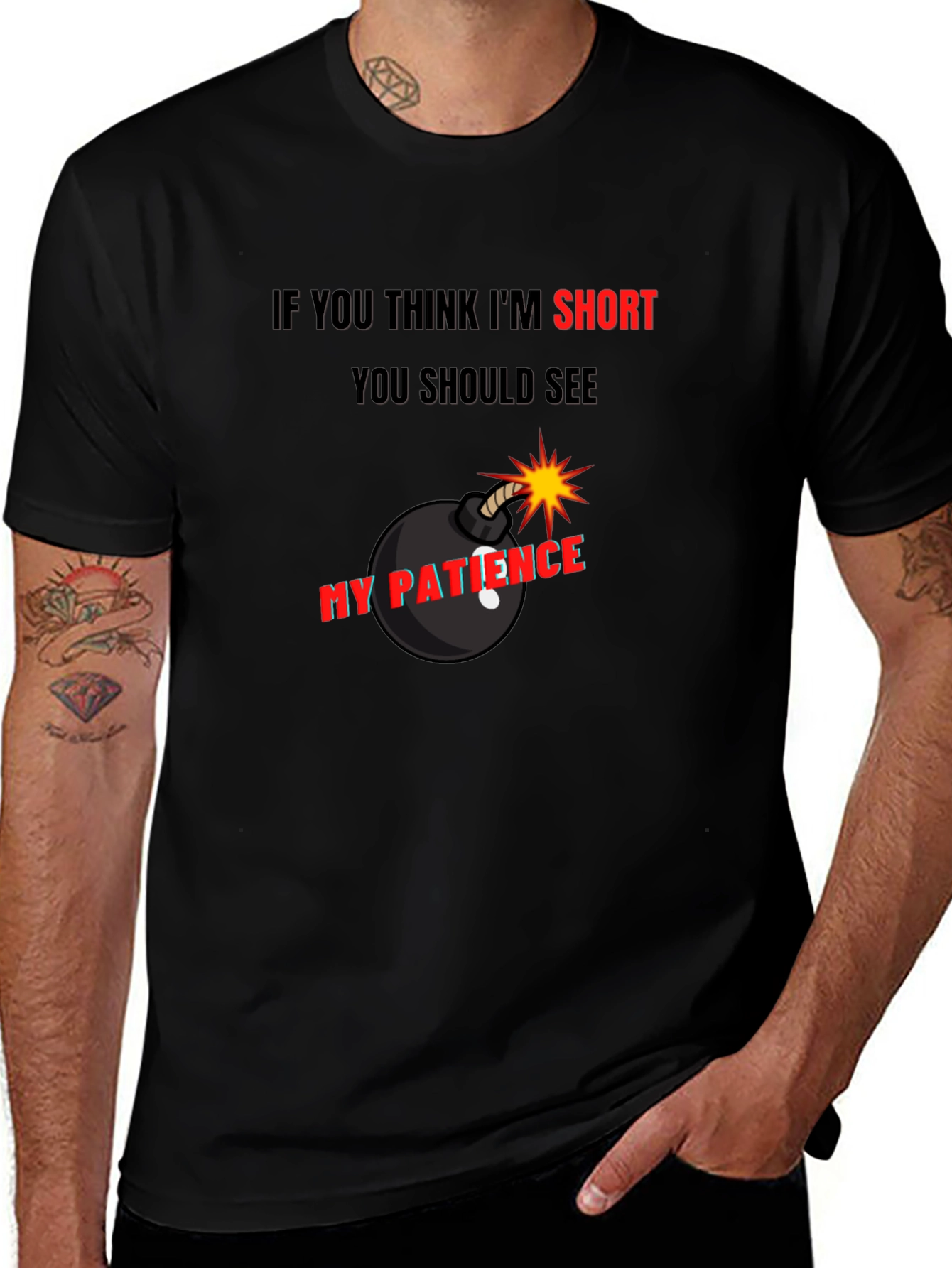 Funny Short Patience Bomb Graphic T-Shirt