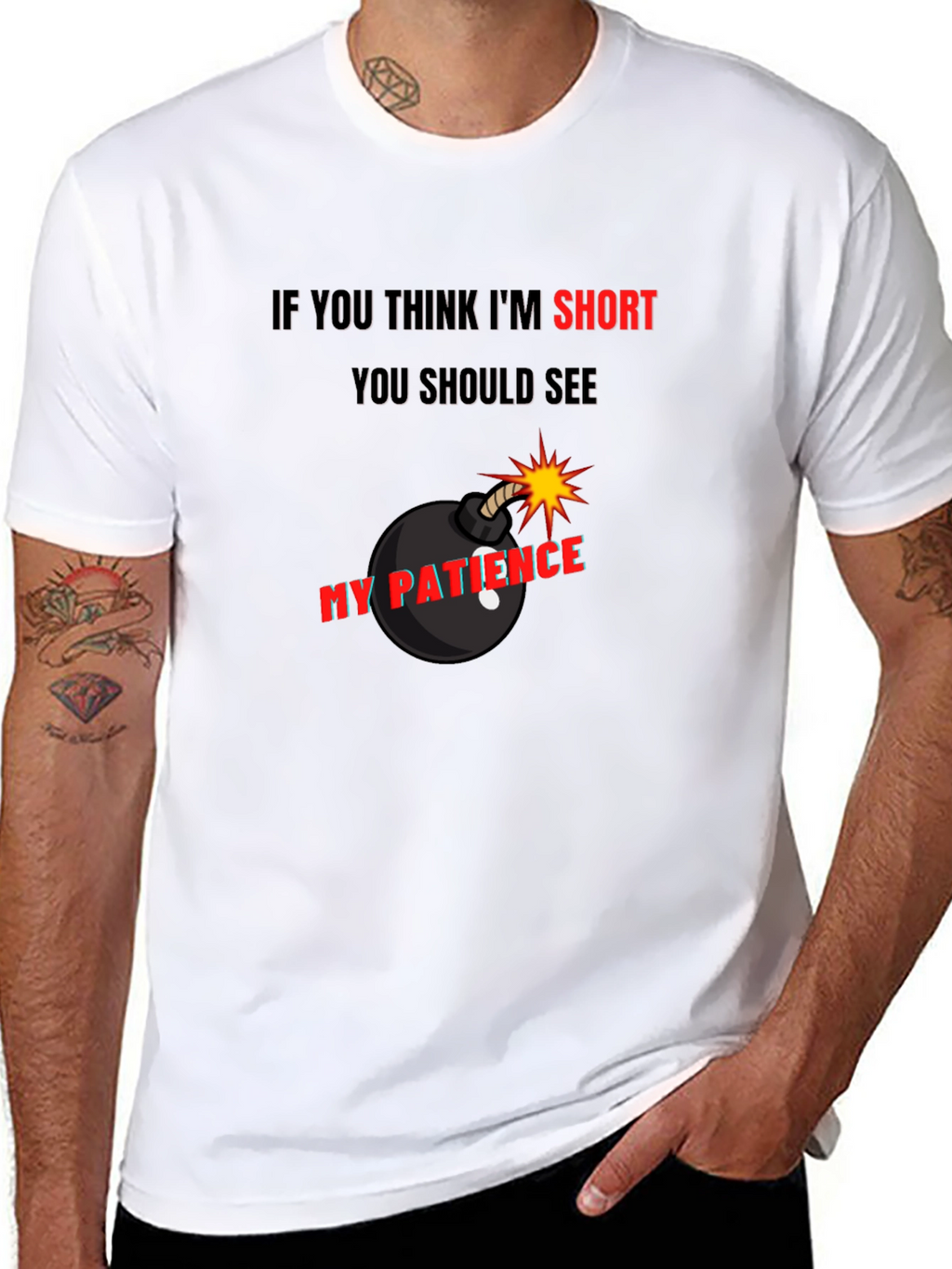 Funny Short Patience Bomb Graphic T-Shirt