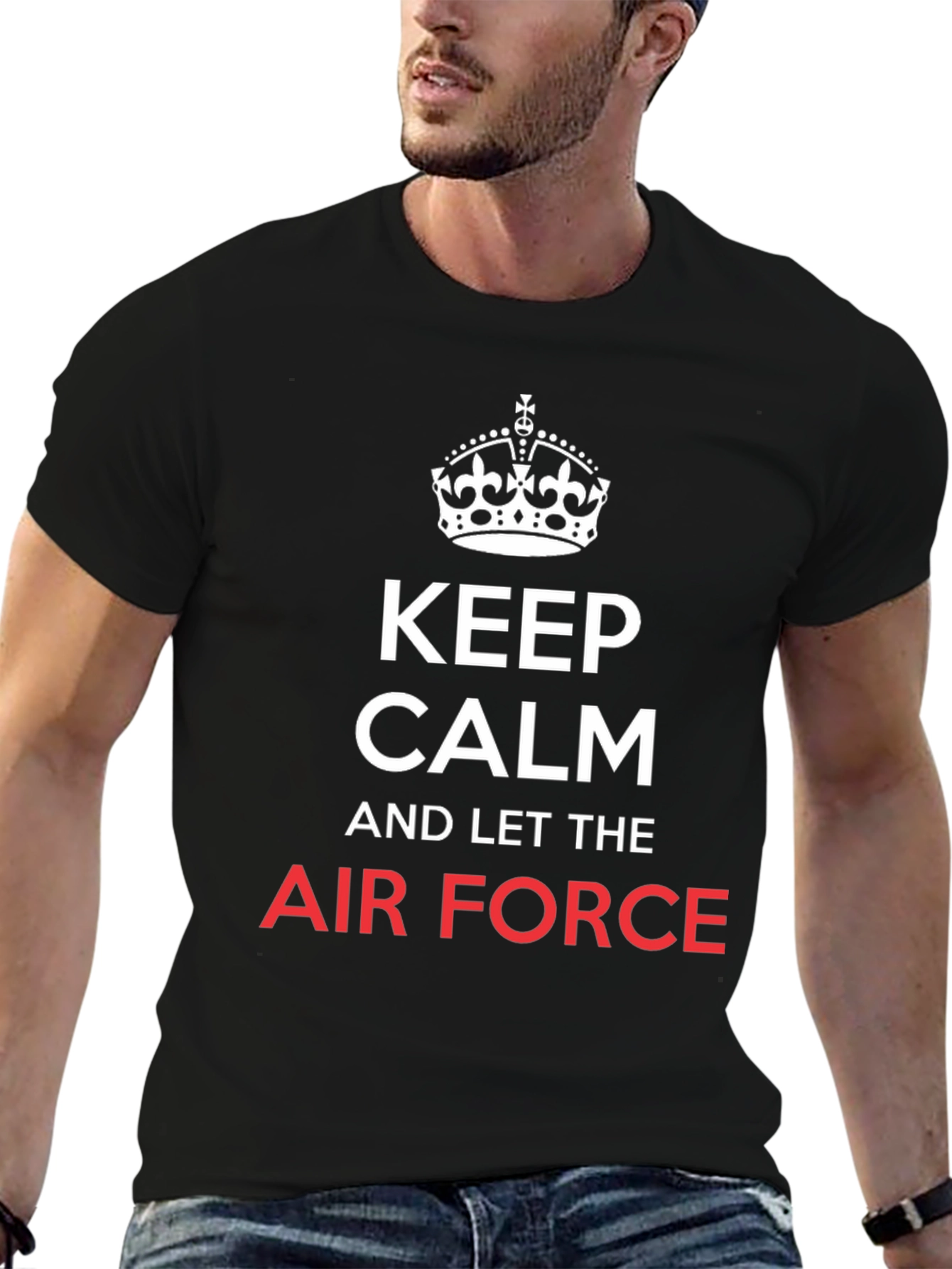 Keep Calm Air Force Black T-Shirt