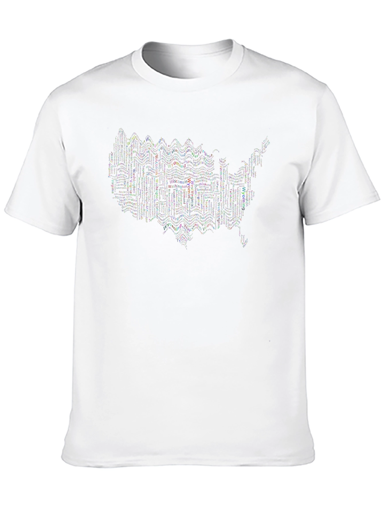 USA State Name Typography Graphic Tee