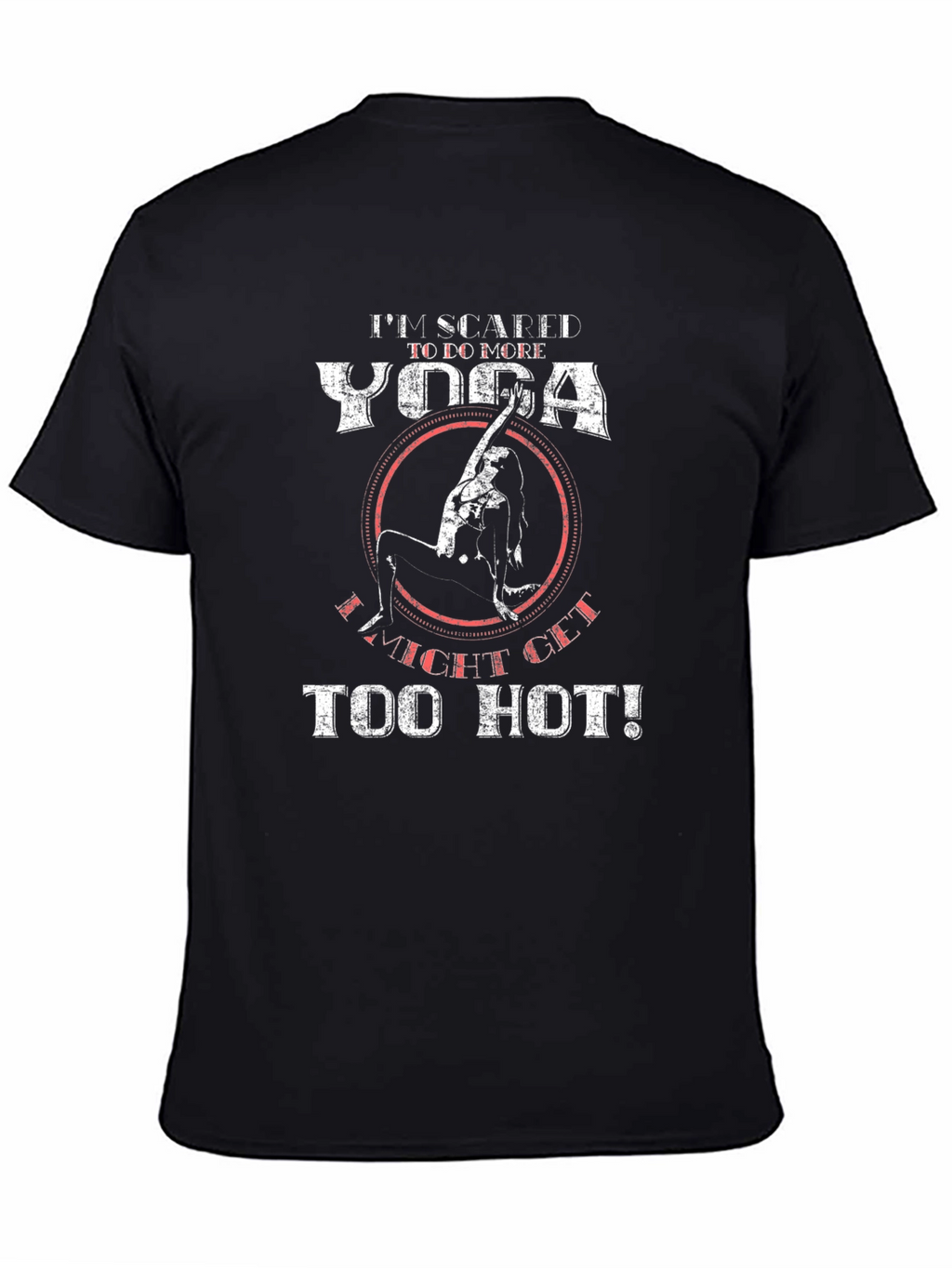 Yoga Too Hot Mens Black Graphic T-Shirt