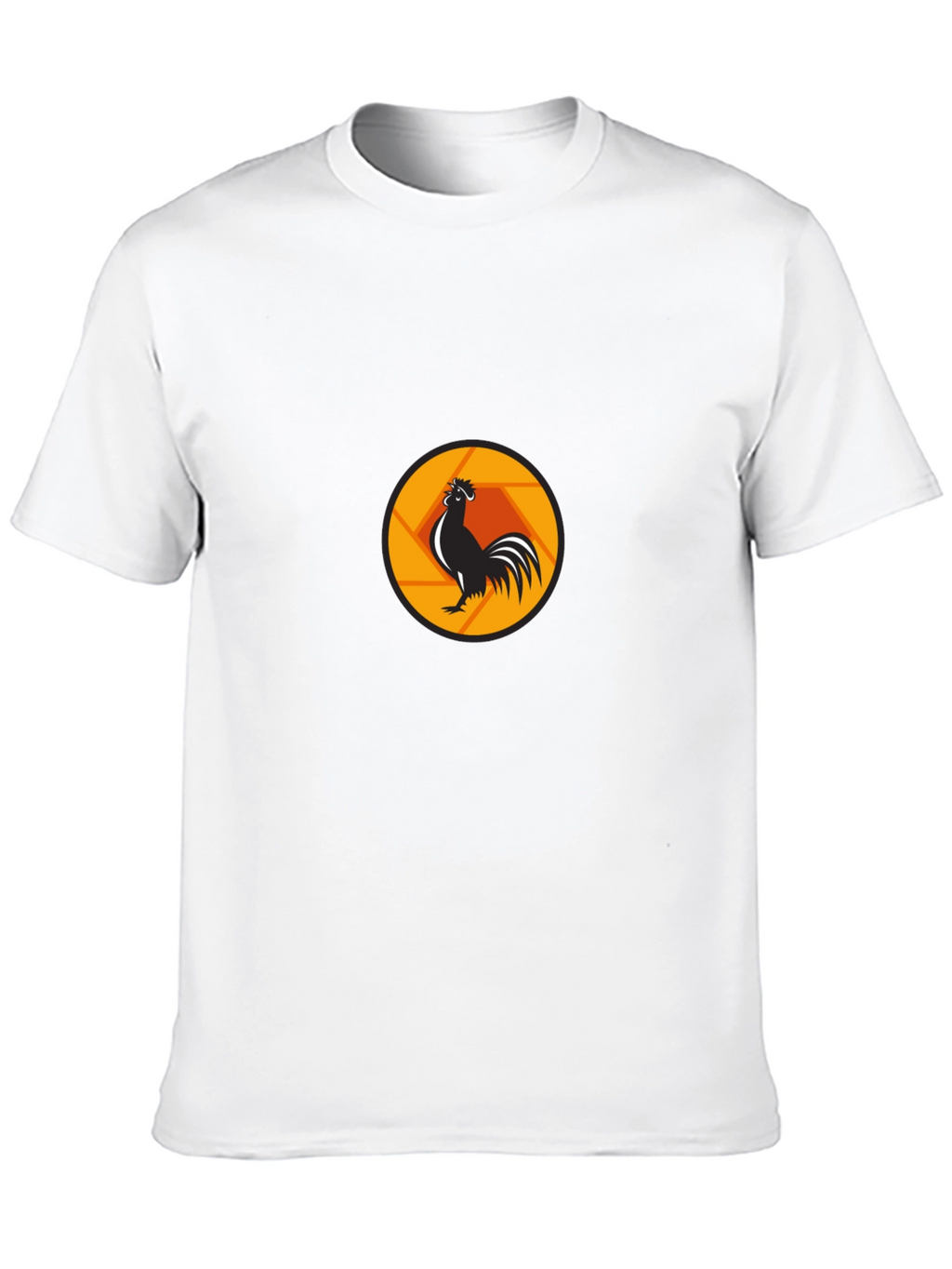 Rooster Aperture Black T-Shirt - Unique Graphic Tee