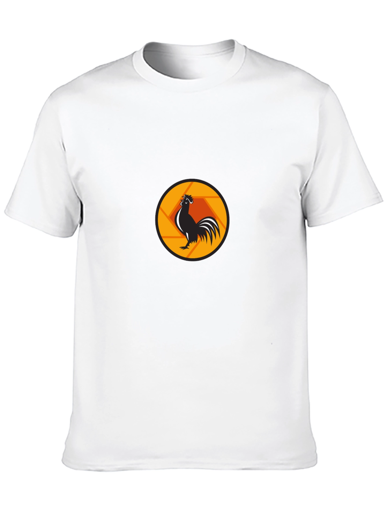 Rooster Aperture Black T-Shirt - Unique Graphic Tee