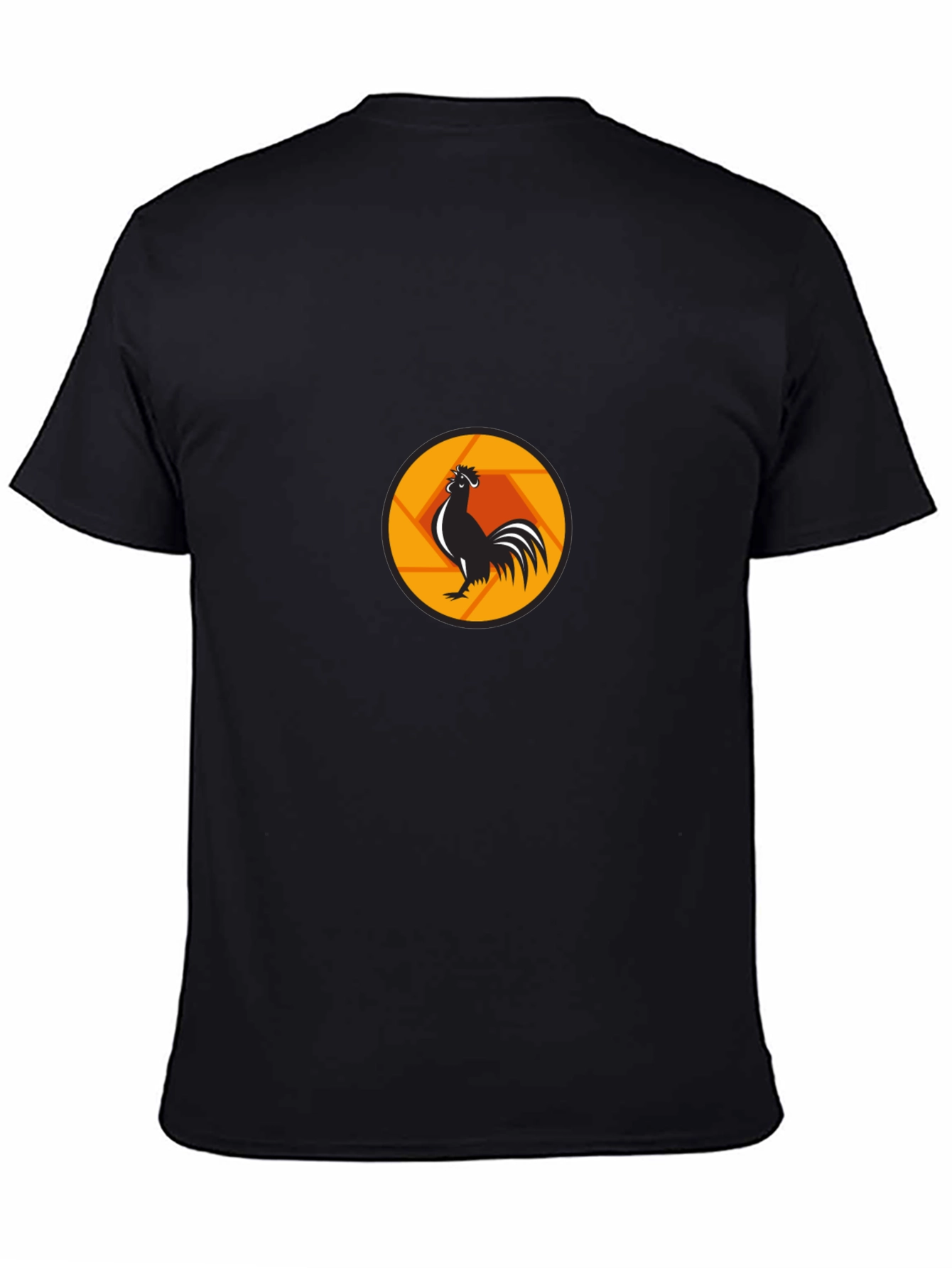 Rooster Aperture Black T-Shirt - Unique Graphic Tee