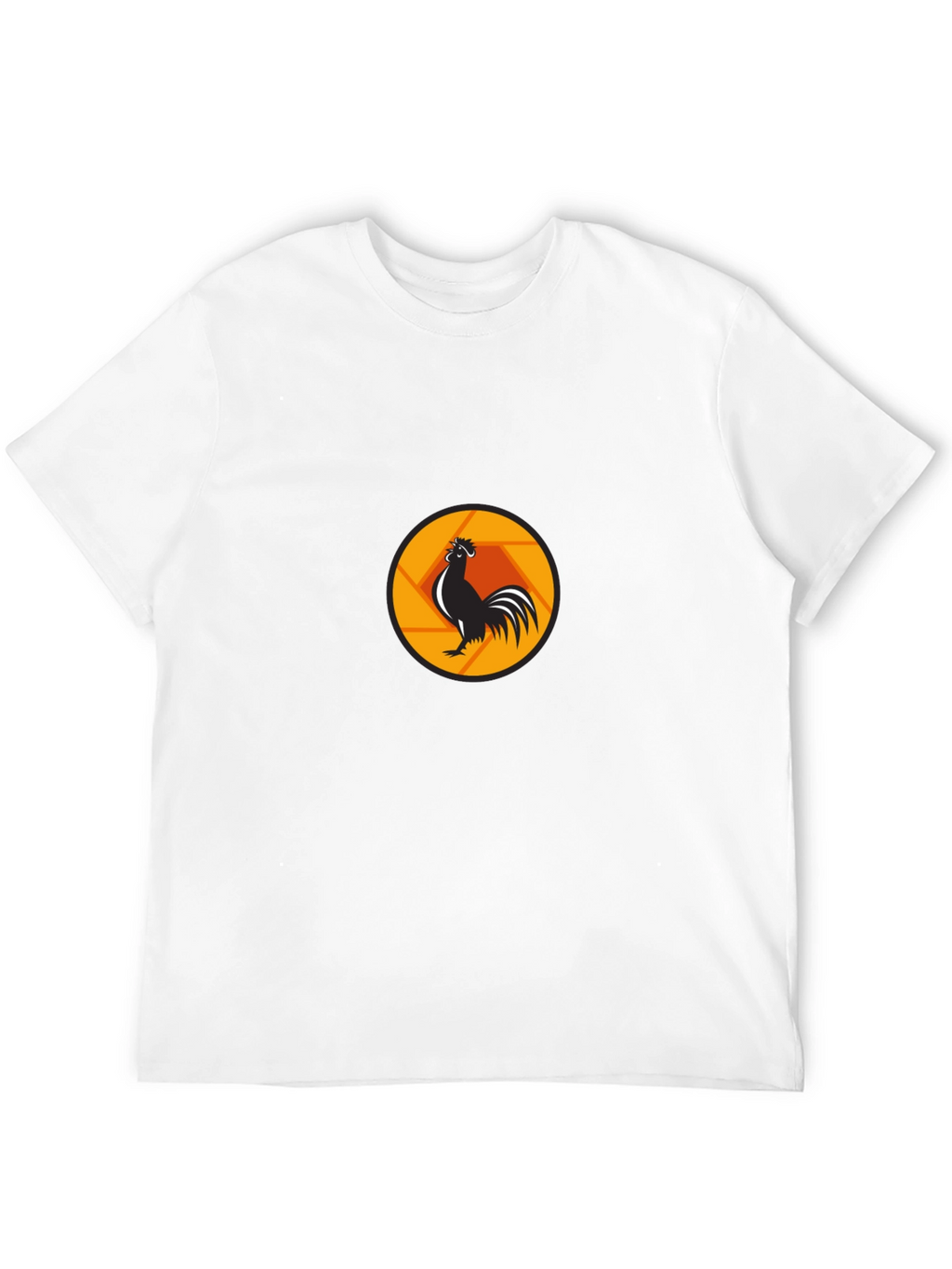 Rooster Aperture Black T-Shirt - Unique Graphic Tee