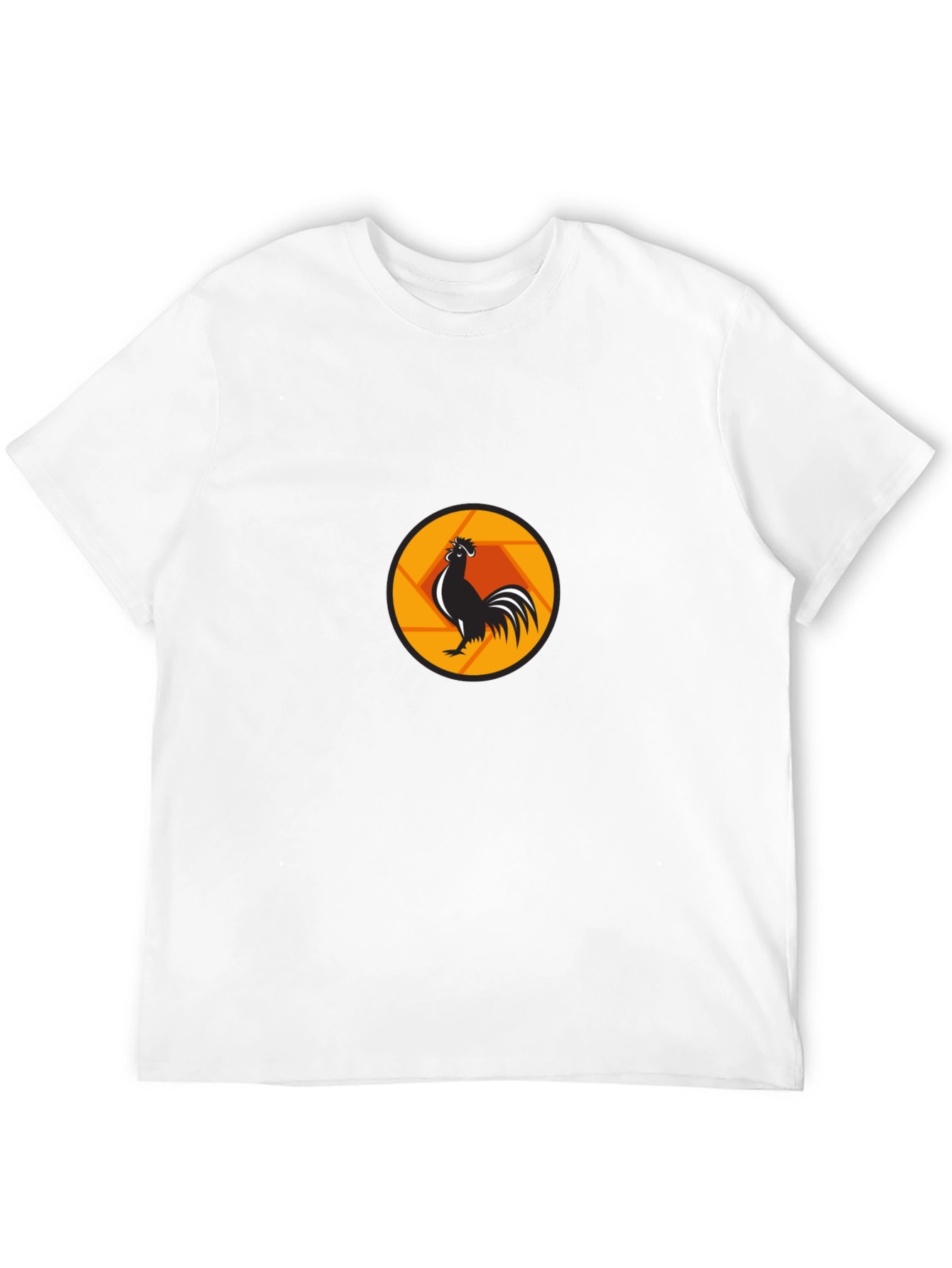 Rooster Aperture Black T-Shirt - Unique Graphic Tee