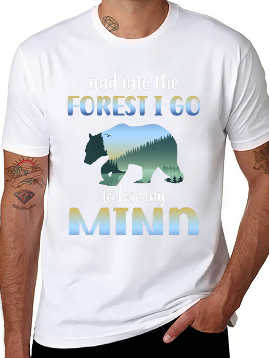 Forest Mind T-Shirt: Nature Bear Graphic Tee