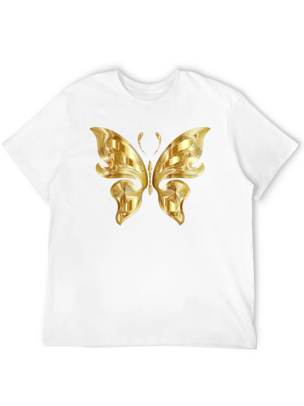 Golden Butterfly Graphic Black T-Shirt