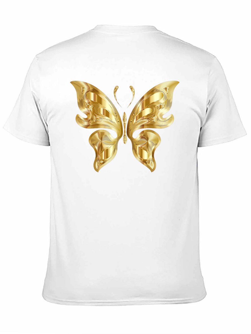 Golden Butterfly Graphic Black T-Shirt