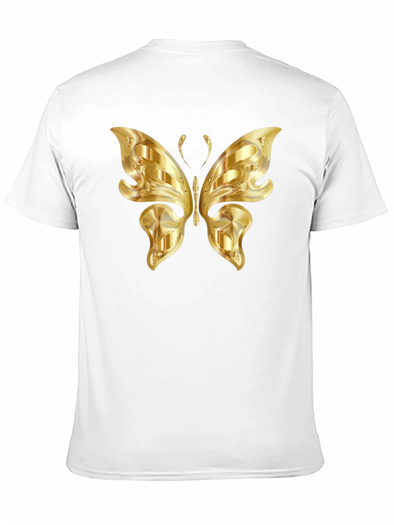 Golden Butterfly Graphic Black T-Shirt