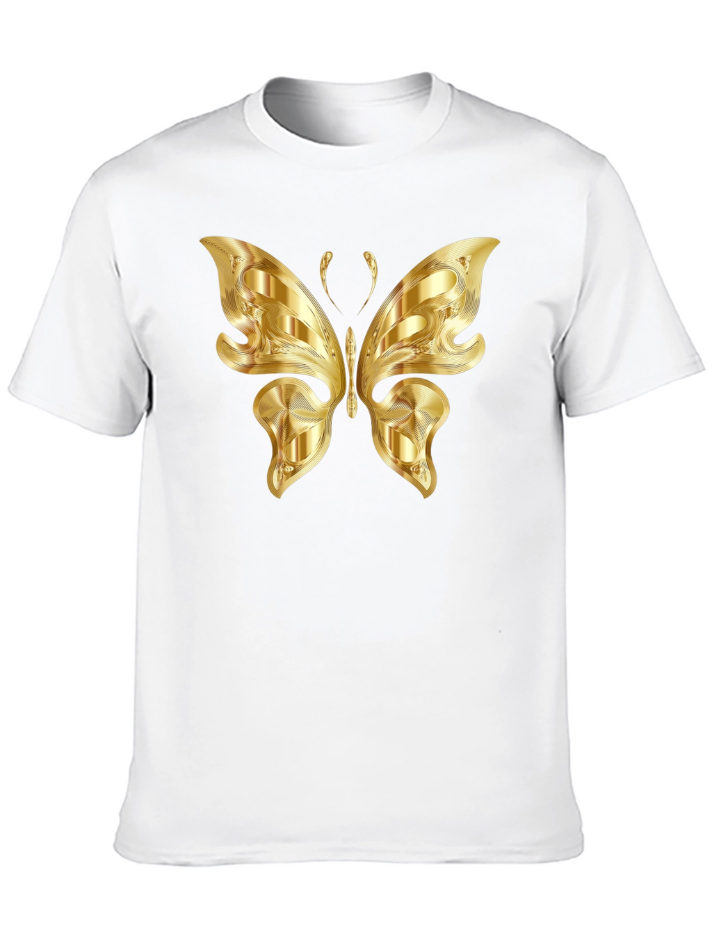 Golden Butterfly Graphic Black T-Shirt