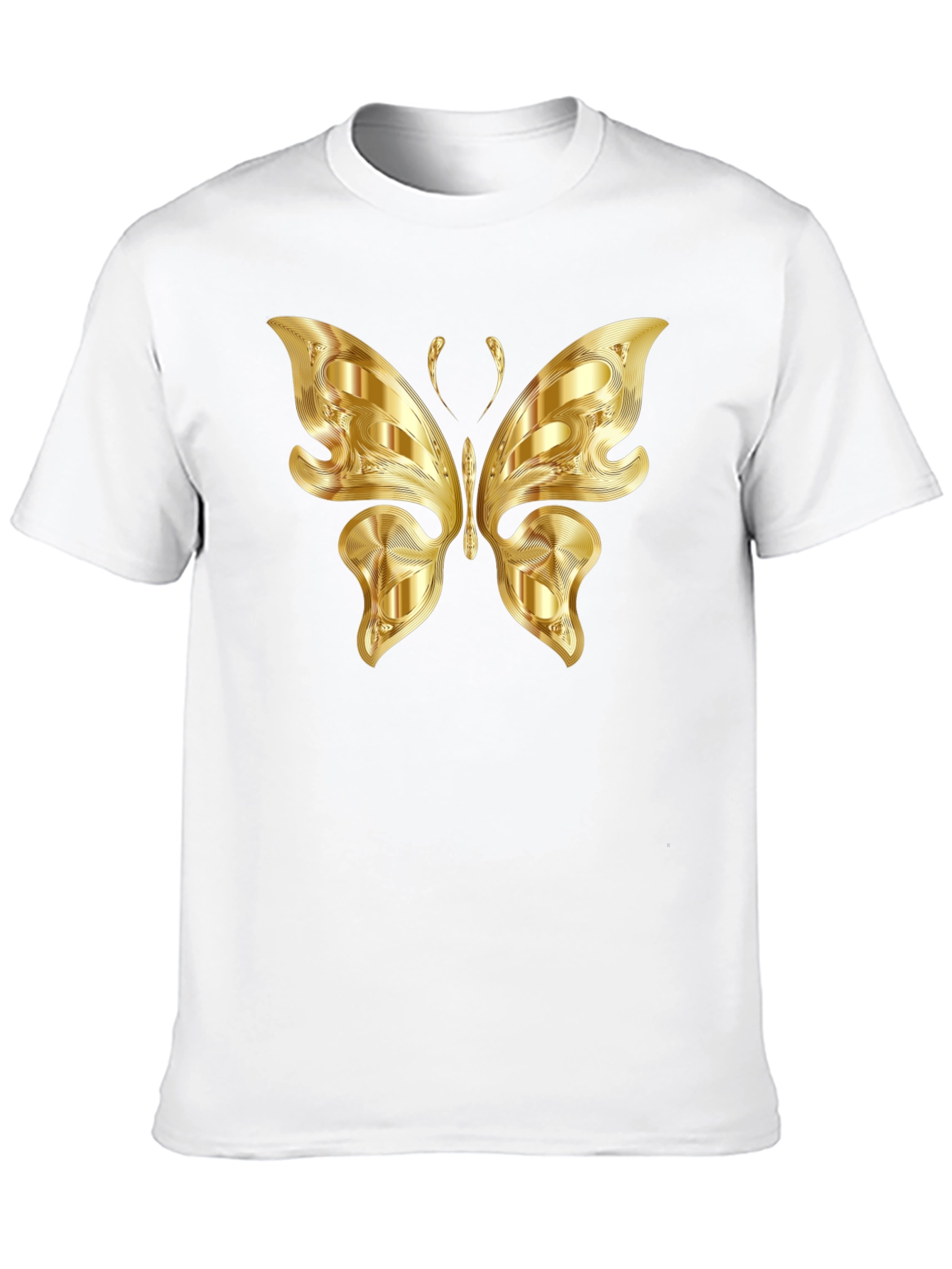 Golden Butterfly Graphic Black T-Shirt