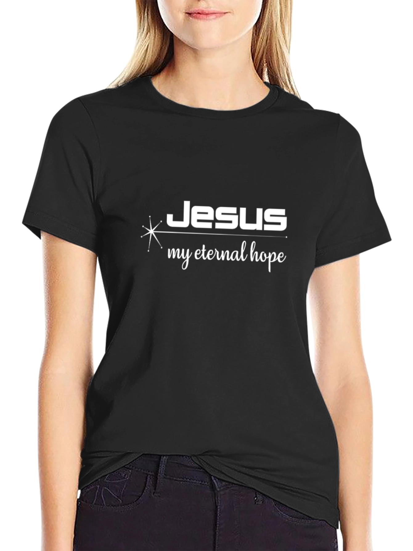 Jesus My Eternal Hope Black Graphic T-Shirt