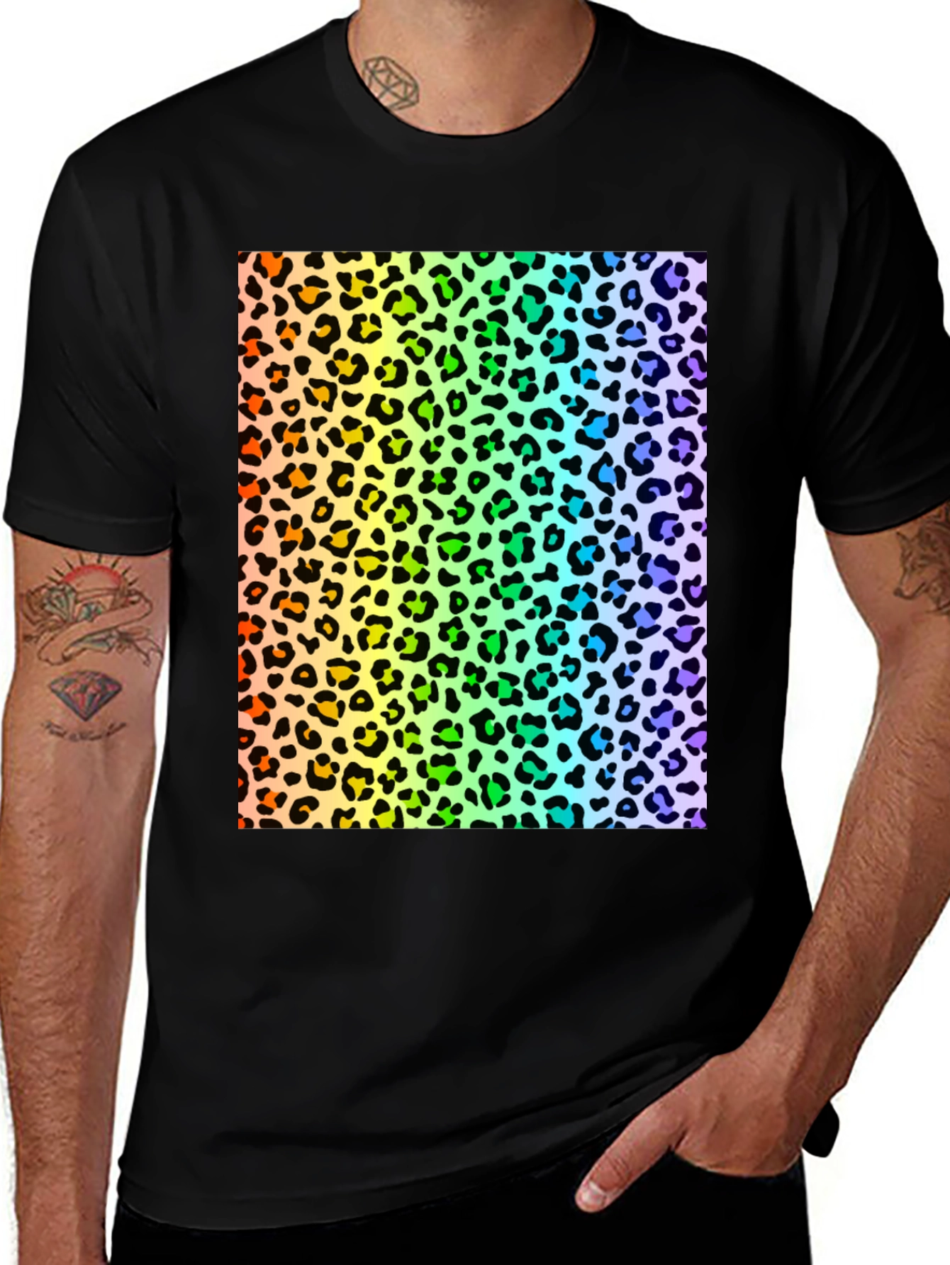 Rainbow Leopard Print T-Shirt