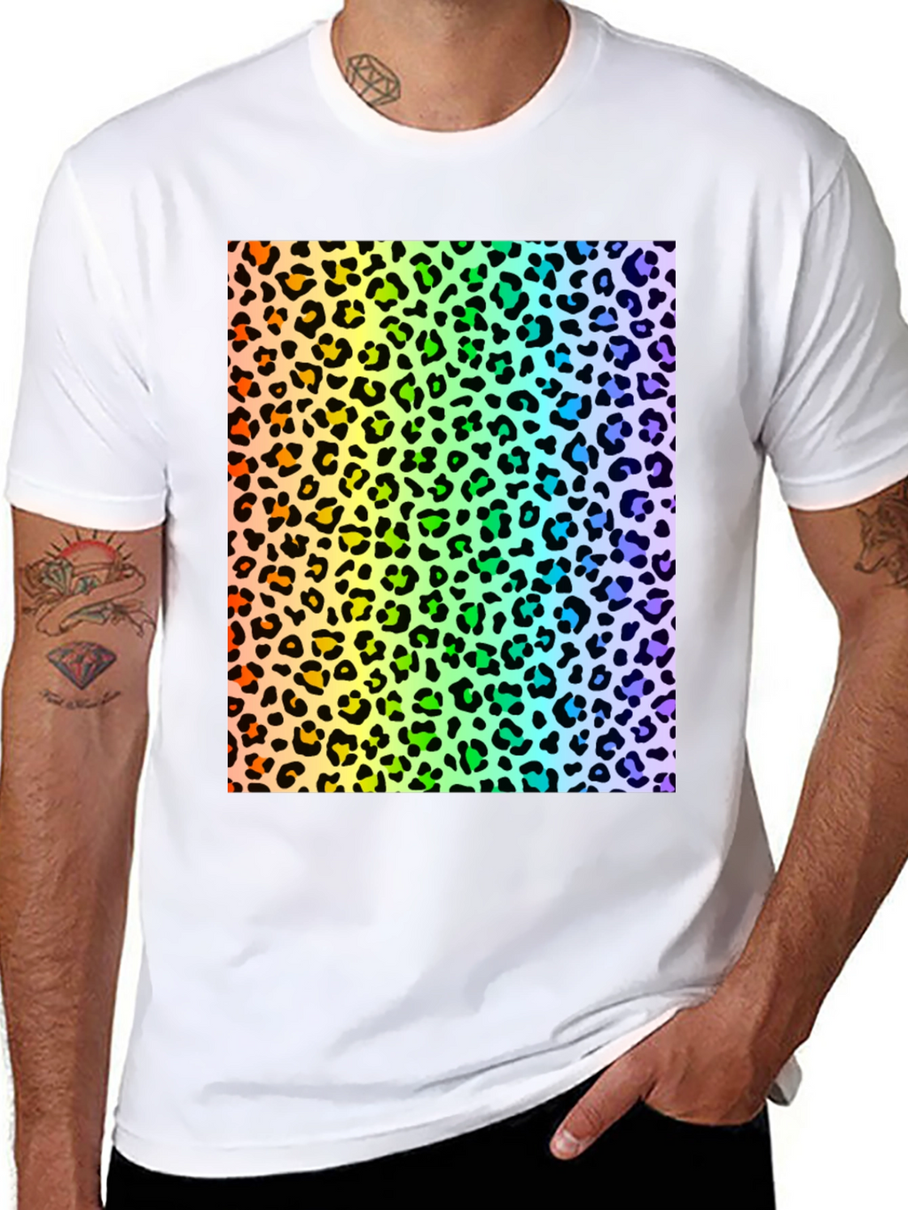 Rainbow Leopard Print T-Shirt